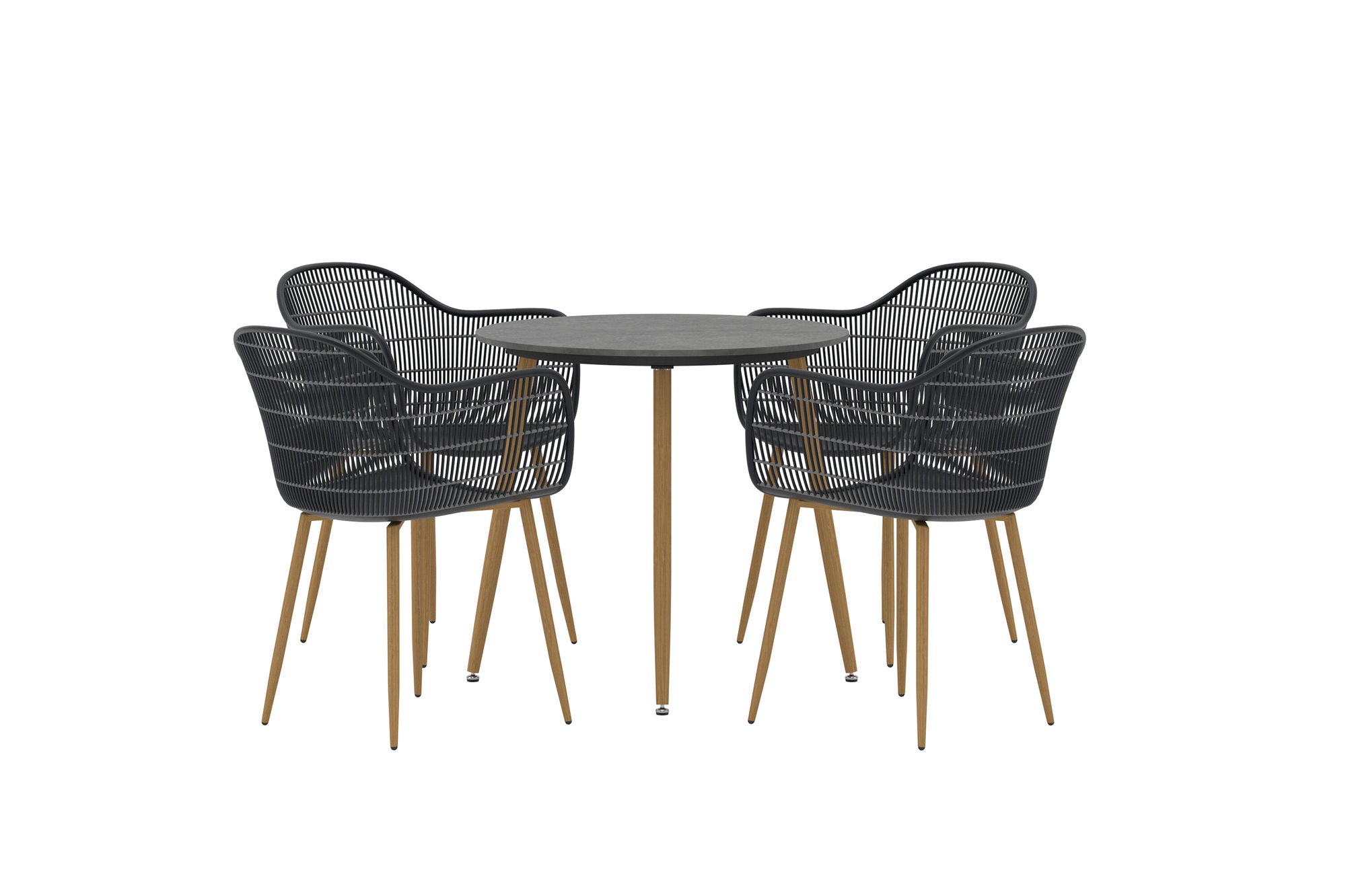 Venture Home Anafi rund Dining Set ø80 - Wood / Black
