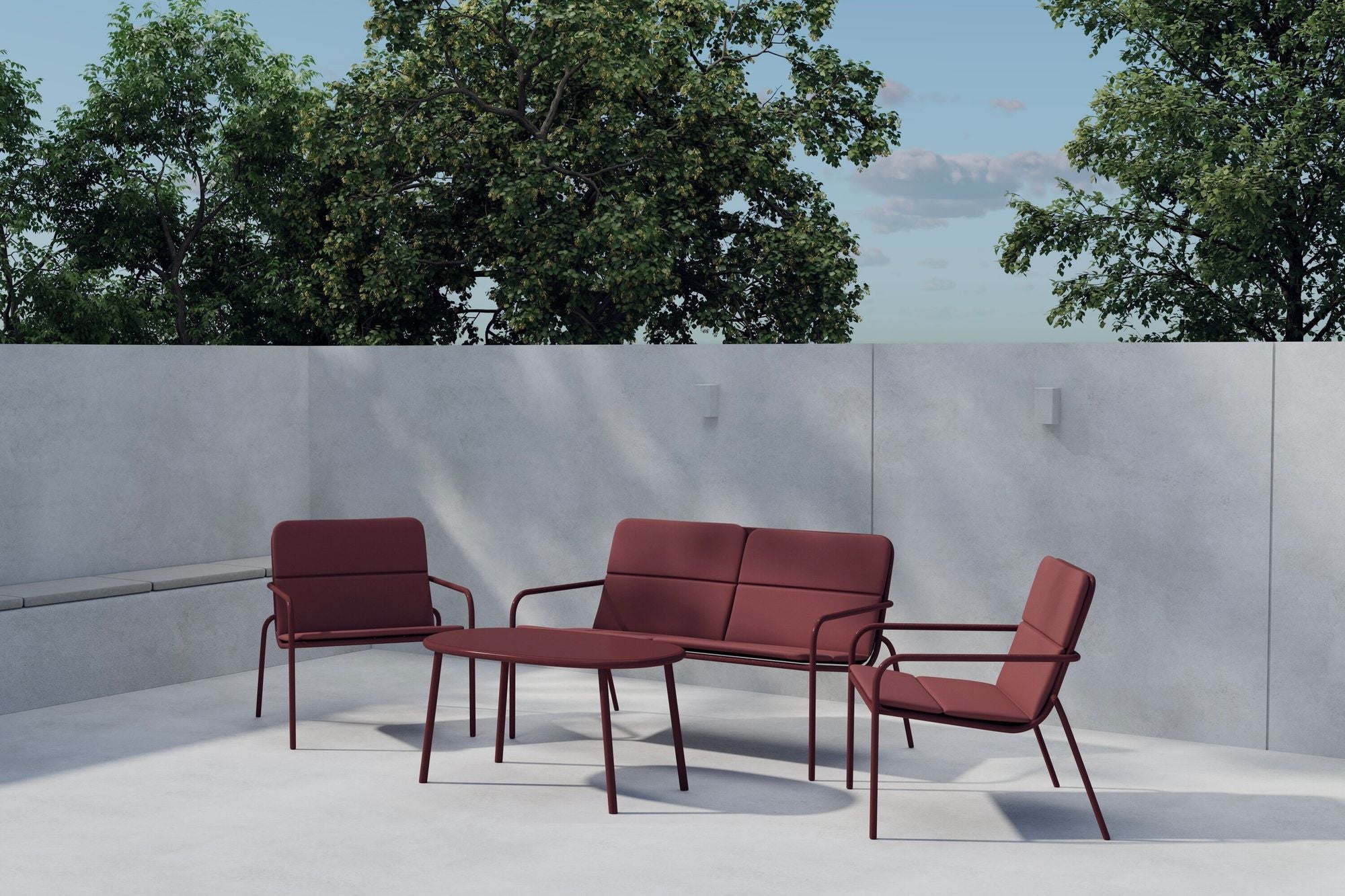 Venture Home Fourni Sofa Set - Burgundy