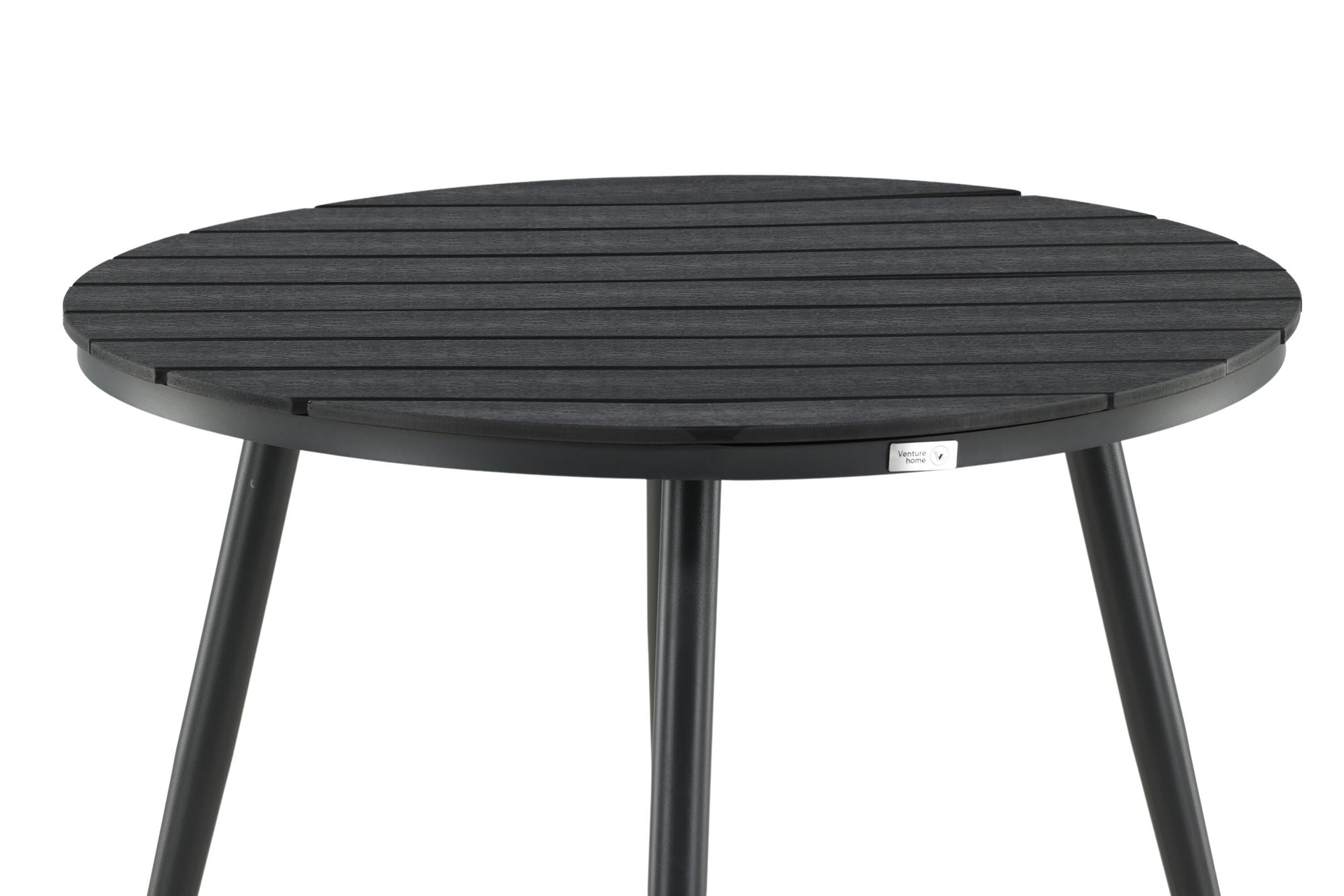Venture Home Break - spisebord rund- Black / Black - Alu / Aintwood - 90ø