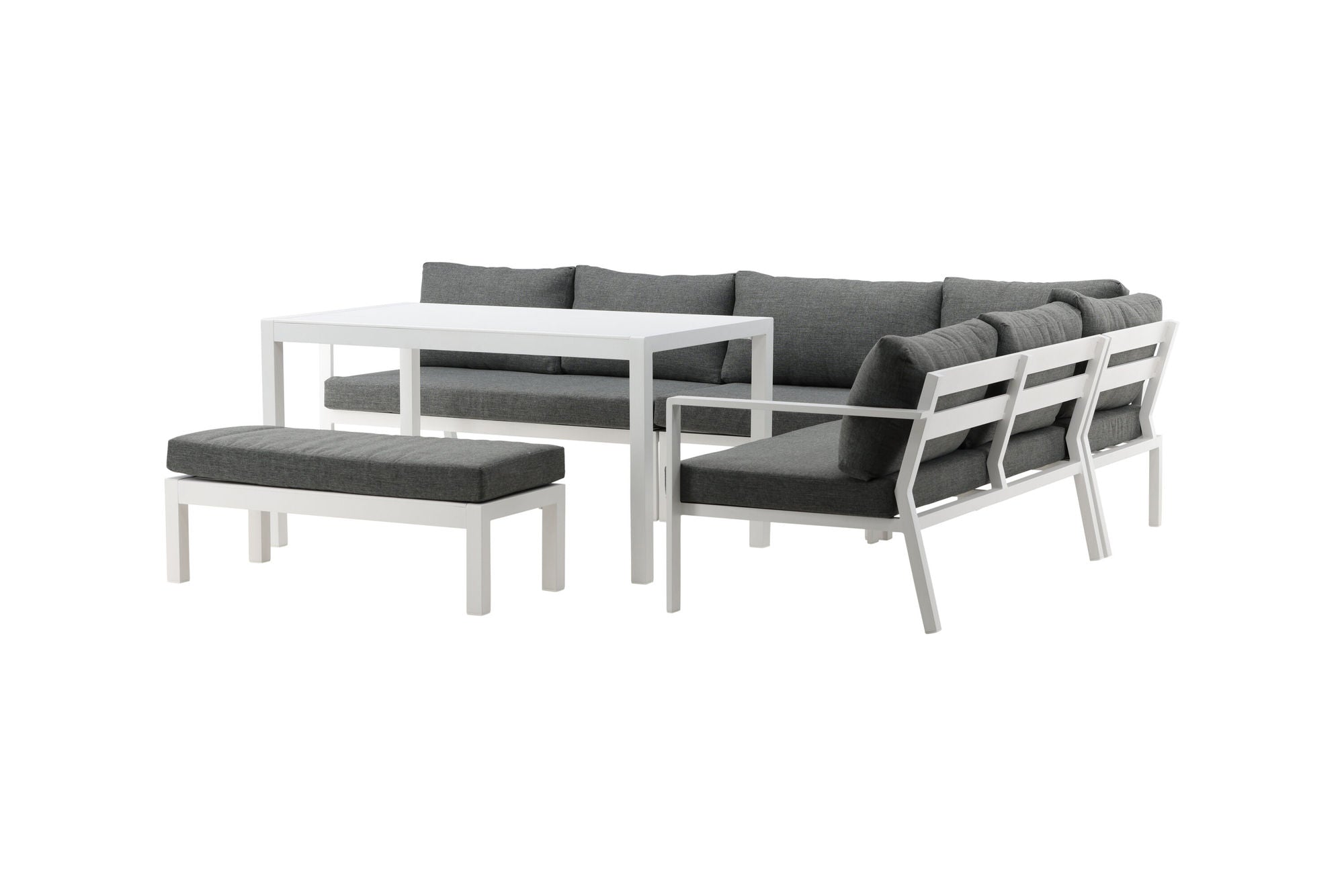 Venture Home Ramos - hjørne Sofa- White / Grey - Aluminium -