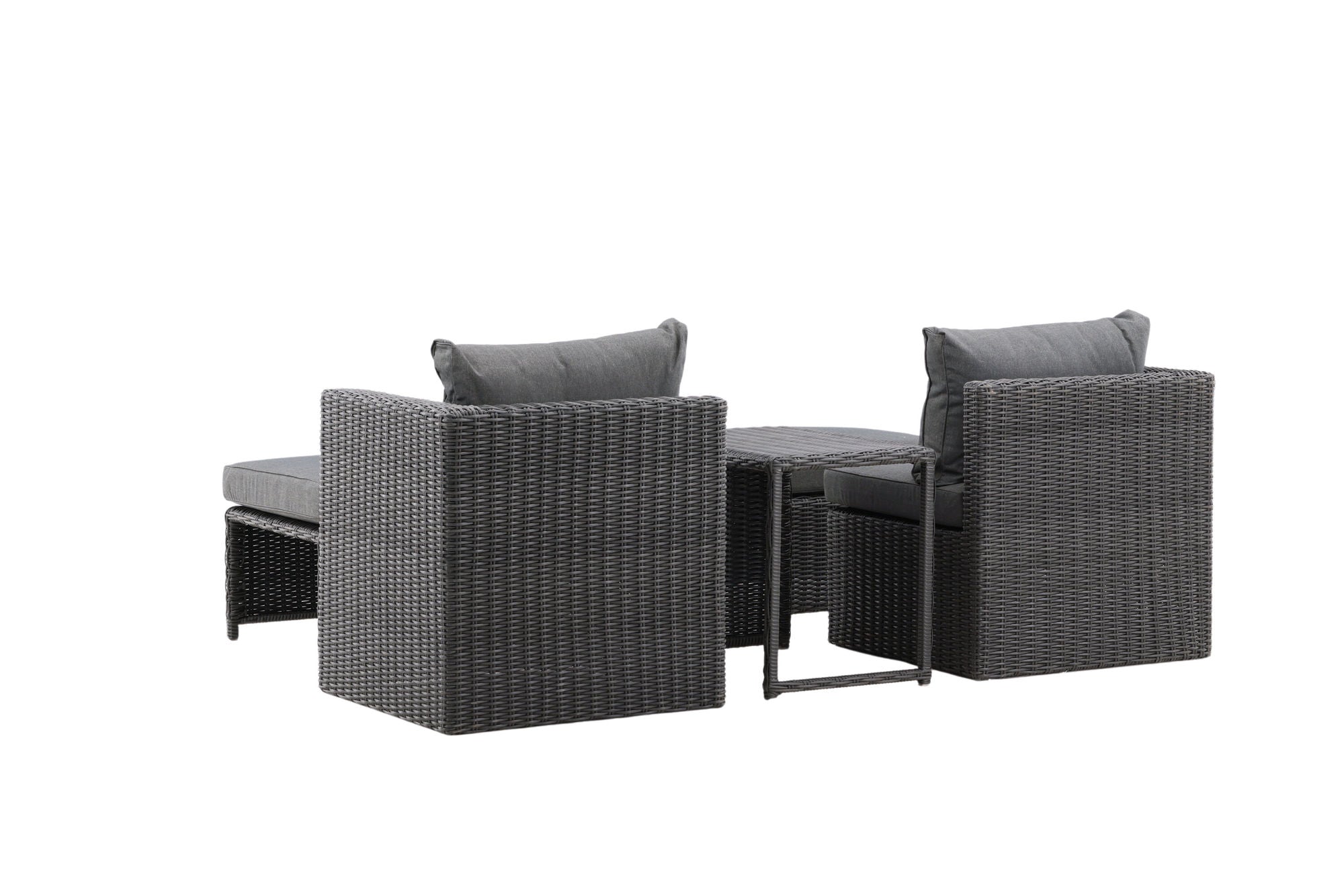 Venture Home Quad - Sofa Set- Black - Wicker -