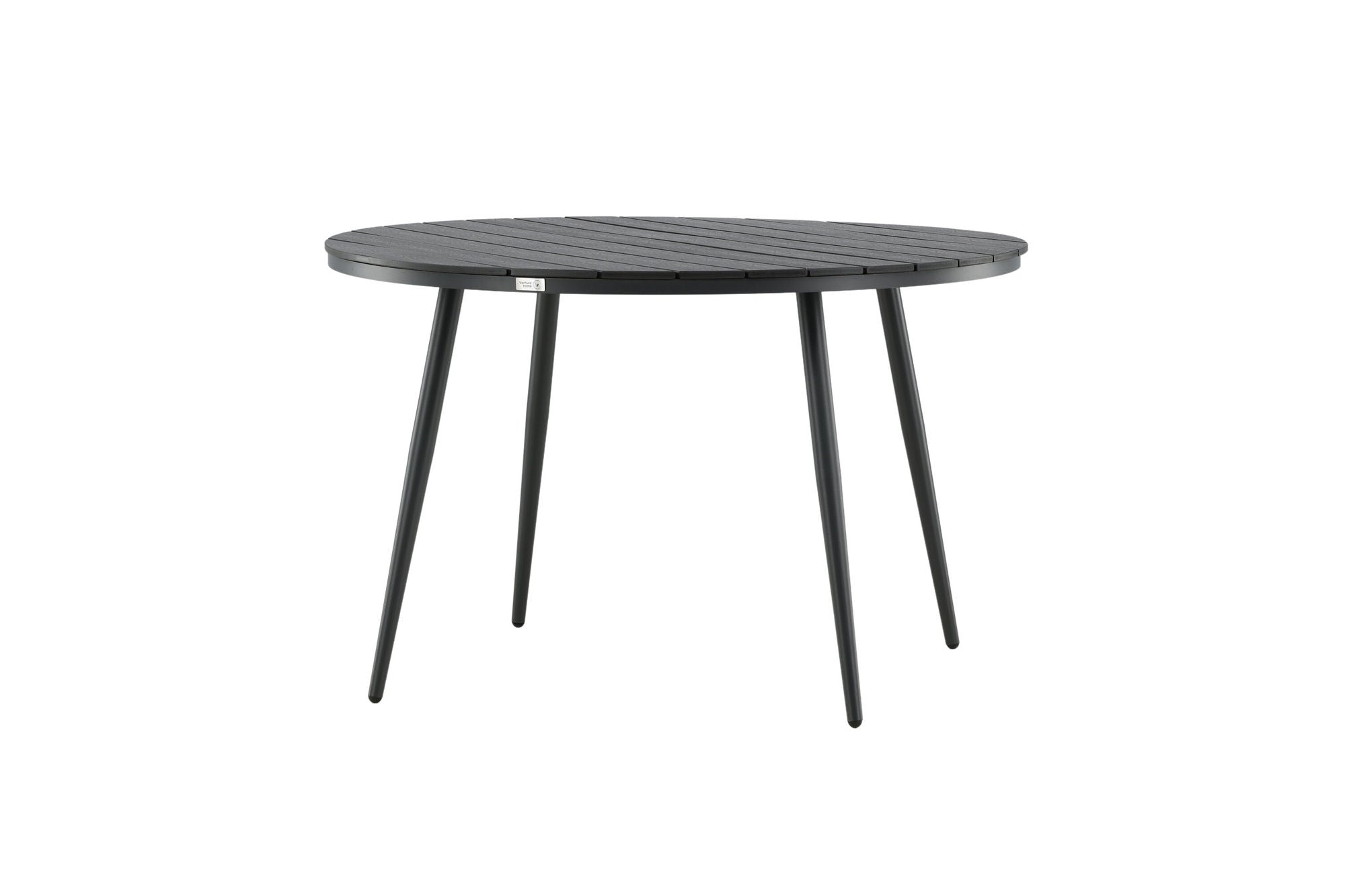 Venture Home Break - spisebord rund- Black / Black - Alu / Aintwood - 120ø