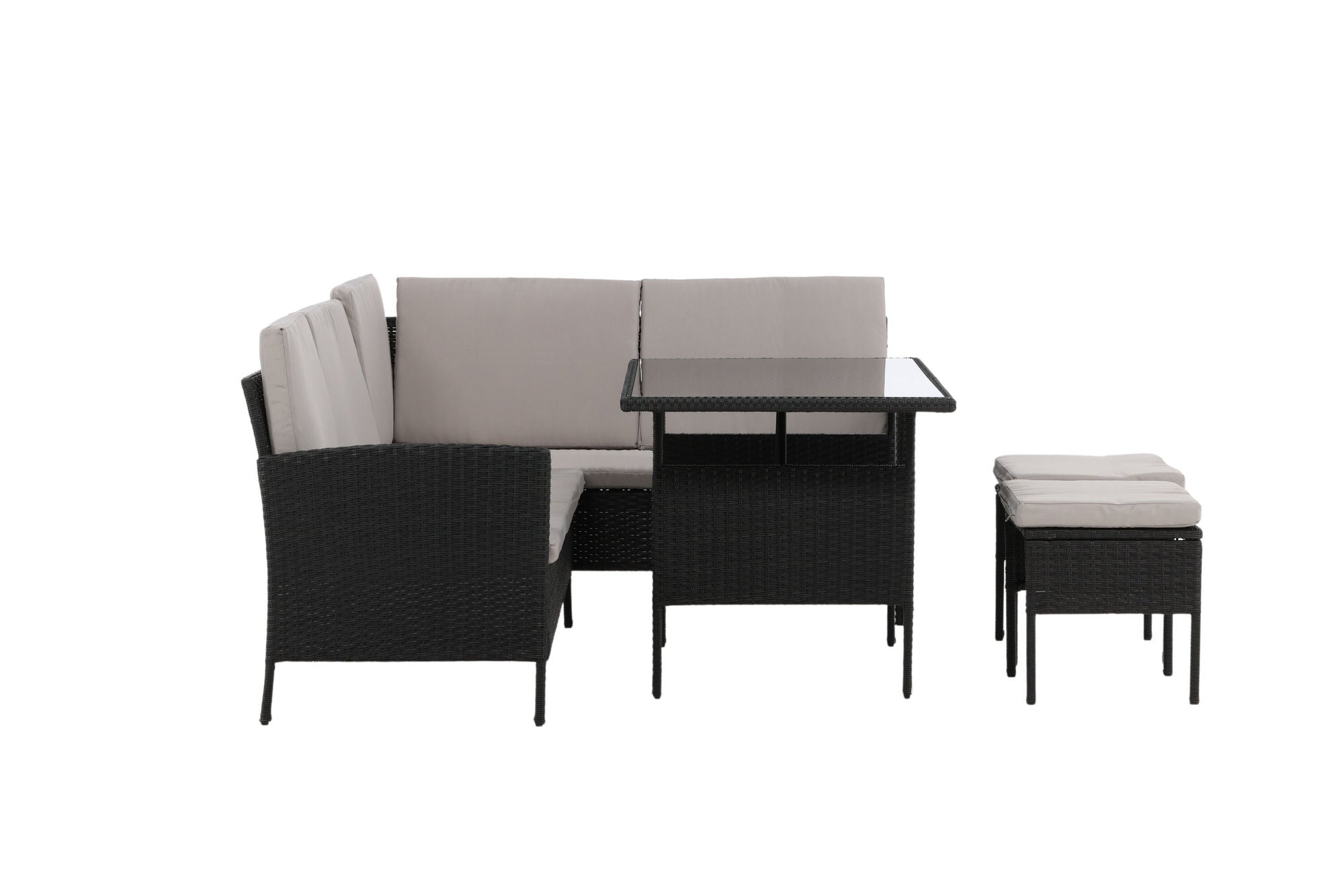 Venture Home Knock - hjørne Sofa- Black/Grey - Wicker -