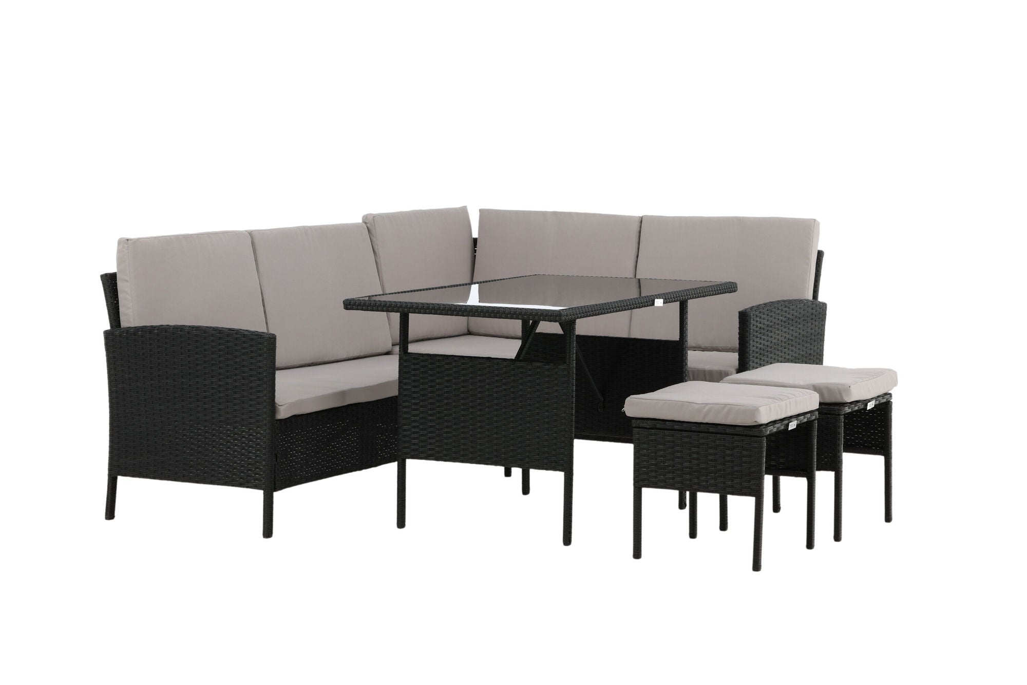 Venture Home Knock - hjørne Sofa- Black/Grey - Wicker -