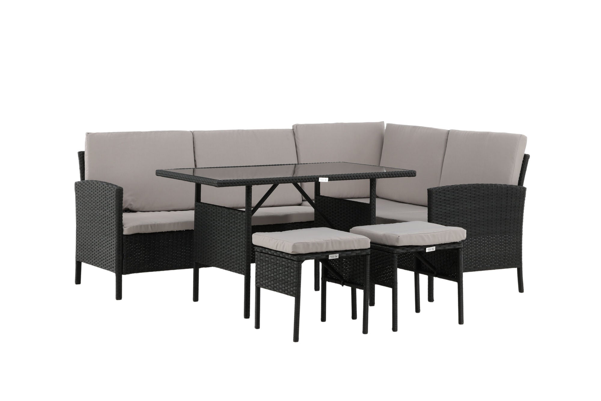 Venture Home Knock - hjørne Sofa- Black/Grey - Wicker -
