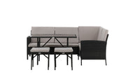 Venture Home Knock - hjørne Sofa- Black/Grey - Wicker -