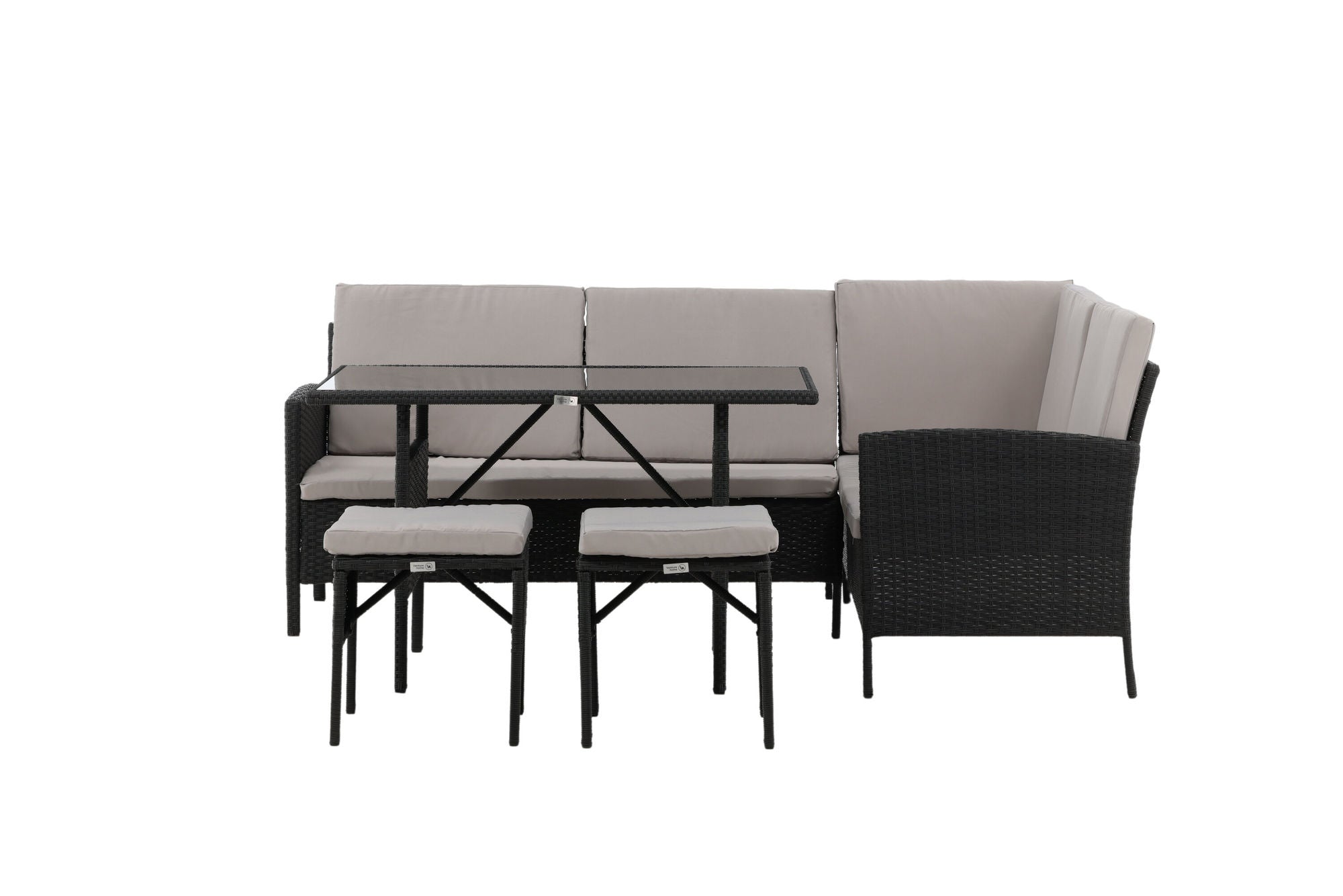 Venture Home Knock - hjørne Sofa- Black/Grey - Wicker -