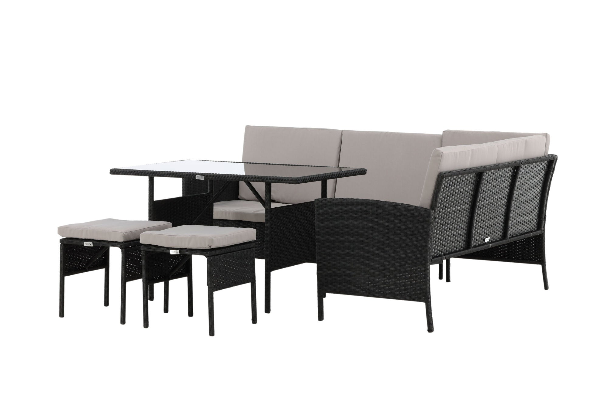 Venture Home Knock - hjørne Sofa- Black/Grey - Wicker -