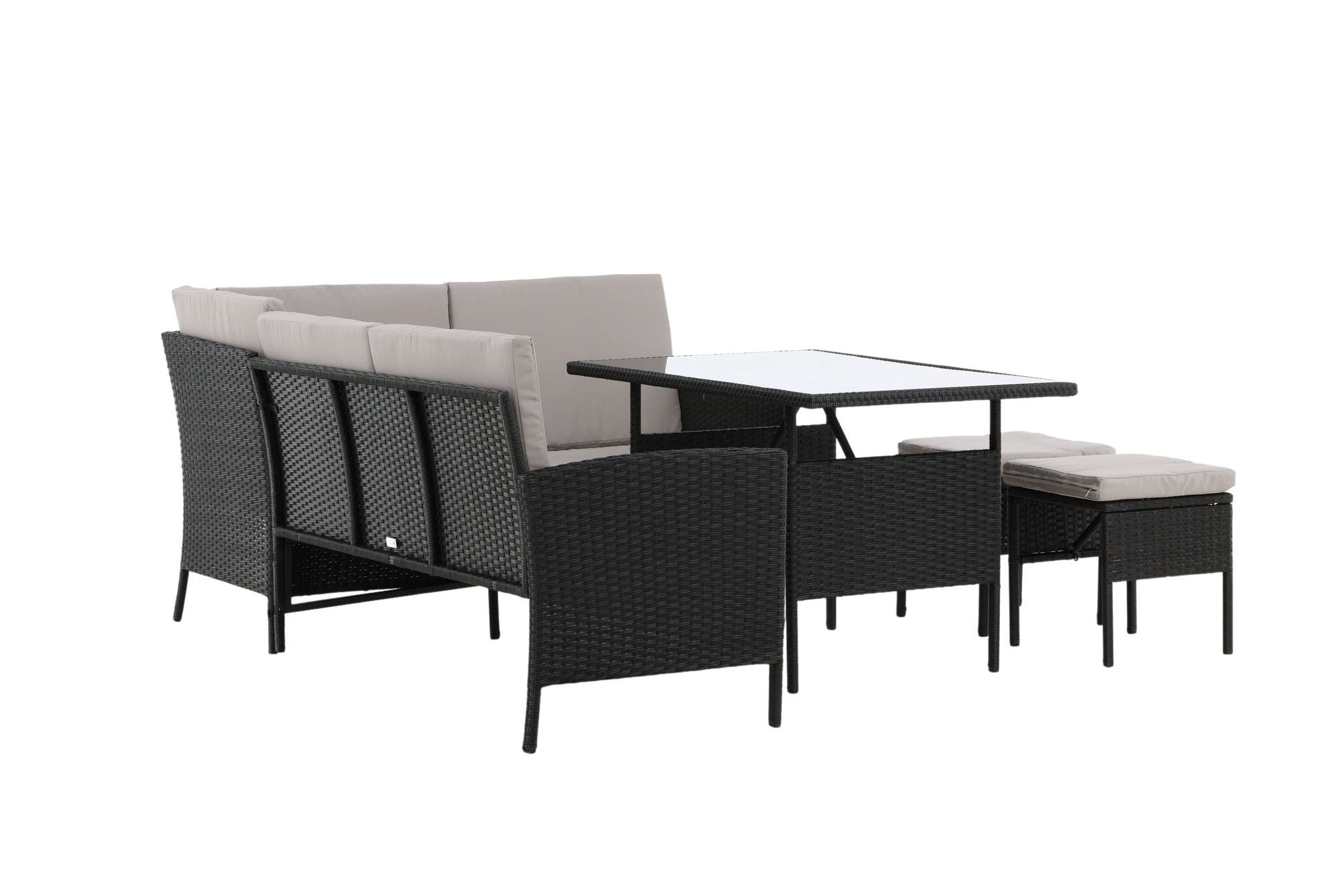 Venture Home Knock - hjørne Sofa- Black/Grey - Wicker -