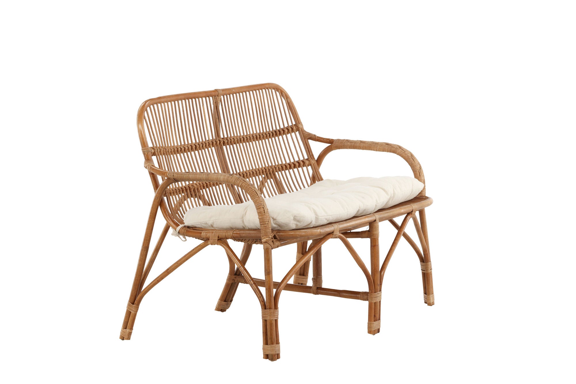 Venture Home Nella Sofa Rattan Nature - inc Offwhite Cushion