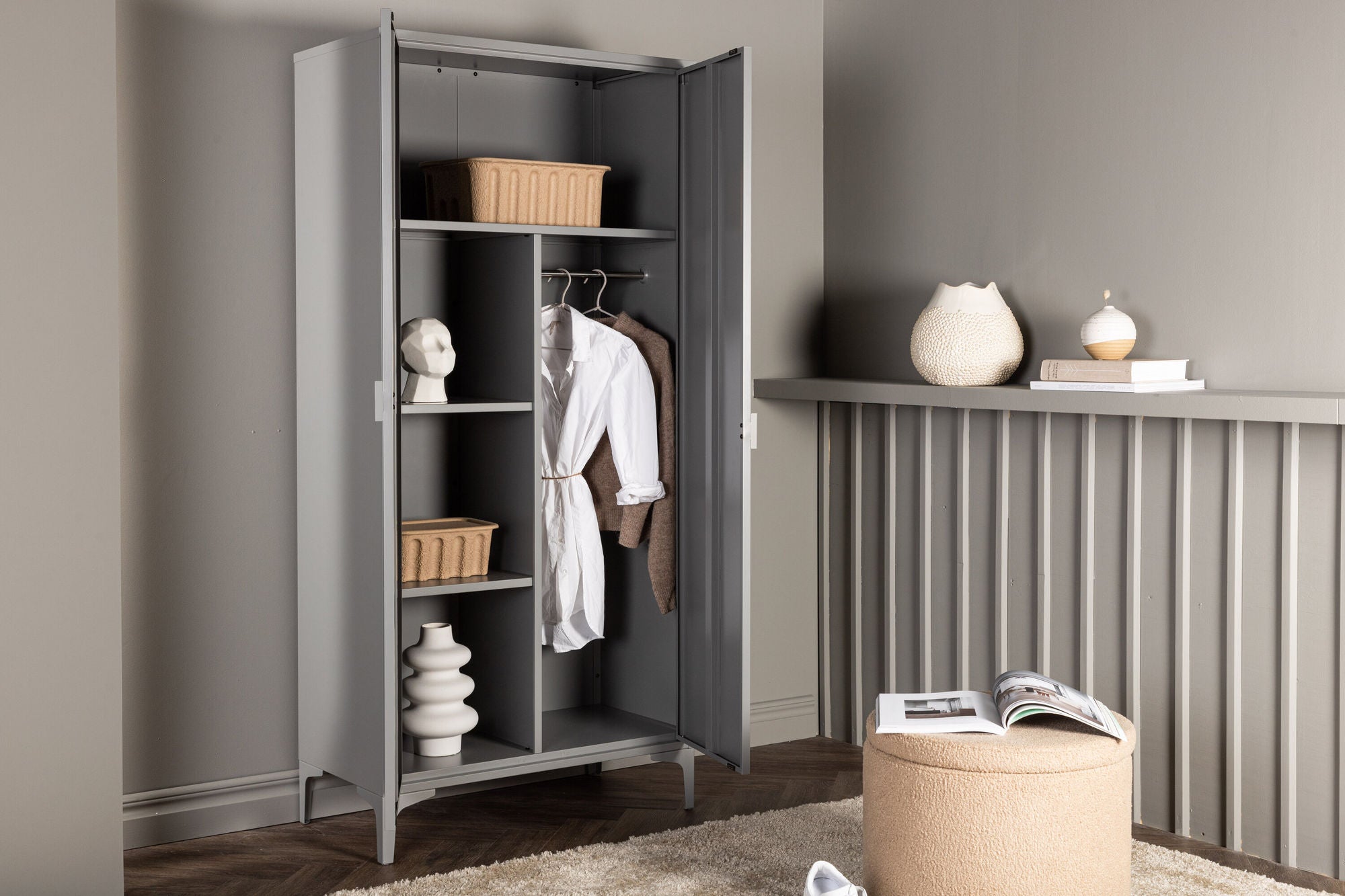 Venture Home Piring Wardrobe - Light Grey / Light Grey
