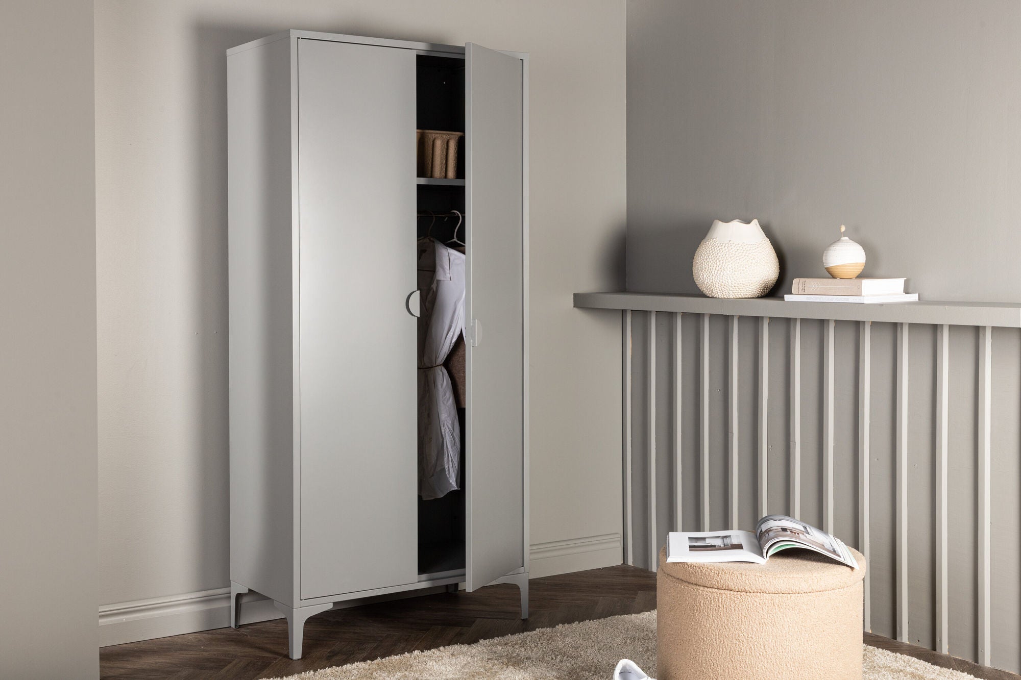 Venture Home Piring Wardrobe - Light Grey / Light Grey
