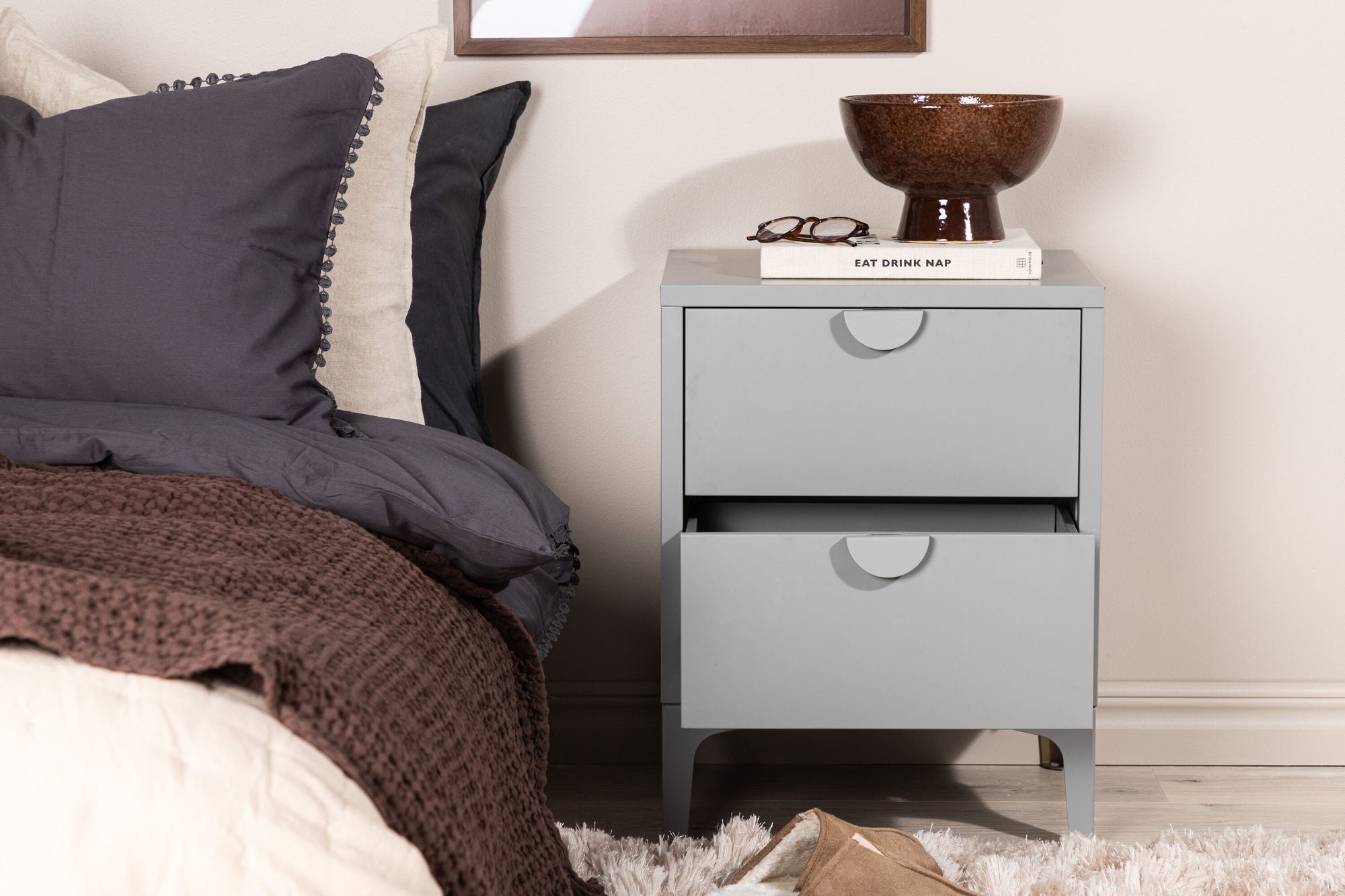 Venture Home Piring 2 Drawer - Light Grey / Light Grey