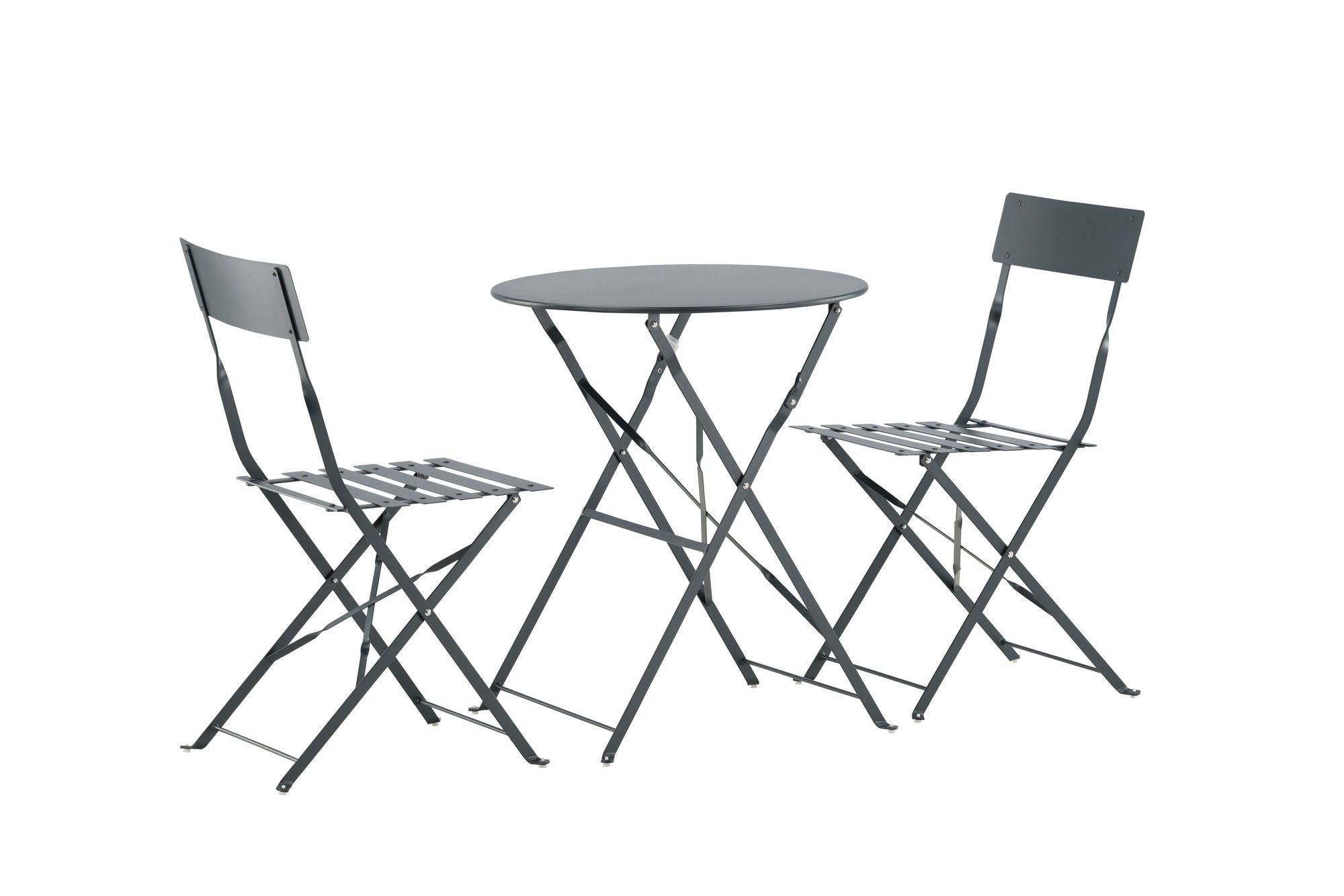 Venture Home Marseille Foldable steel bistro set  - Dark grey