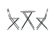 Venture Home Marseille Foldable steel bistro set  - Dark grey