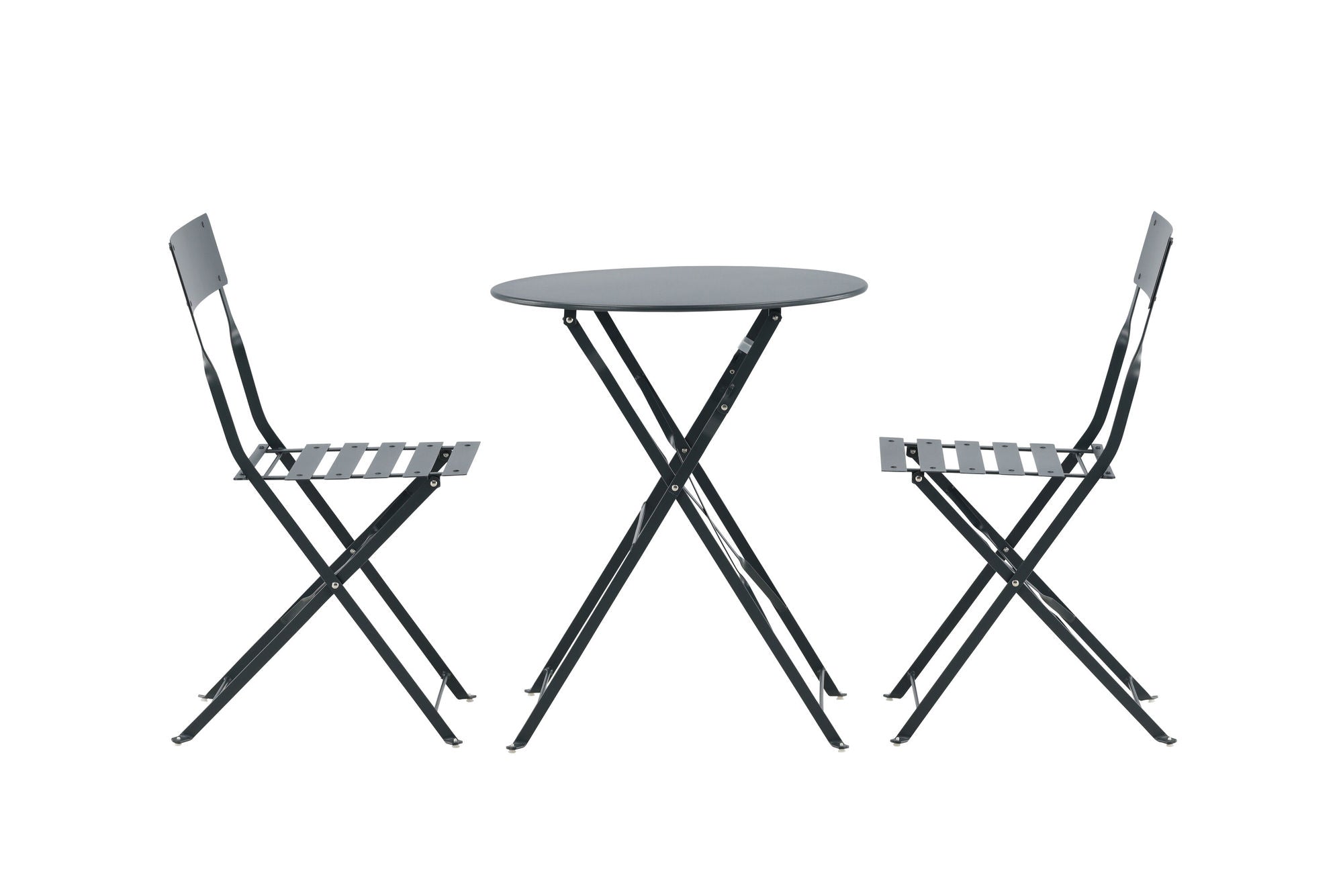 Venture Home Marseille Foldable steel bistro set  - Dark grey