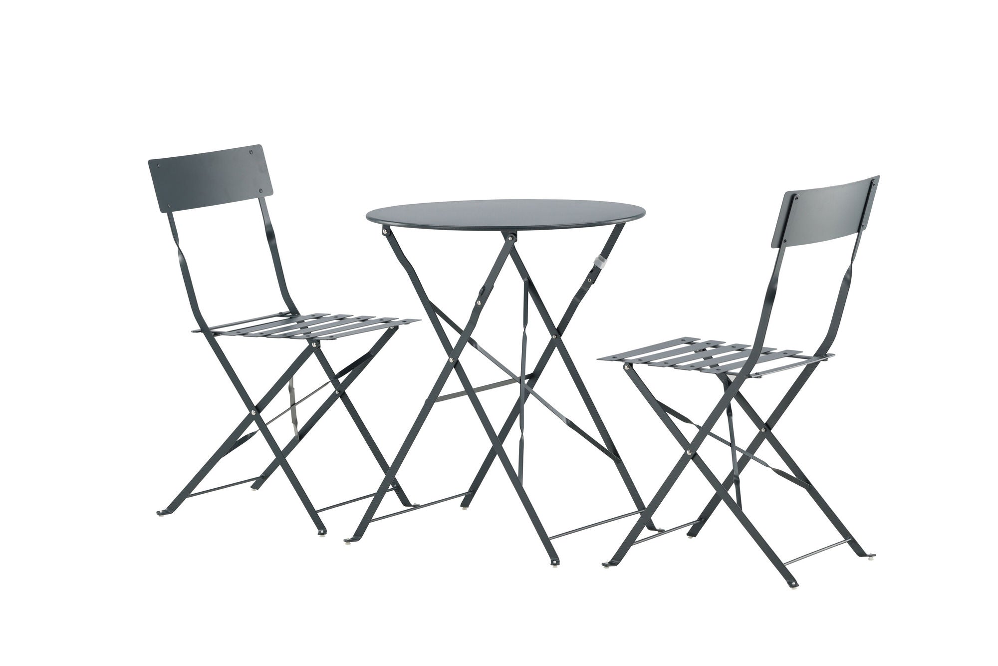 Venture Home Marseille Foldable steel bistro set  - Dark grey
