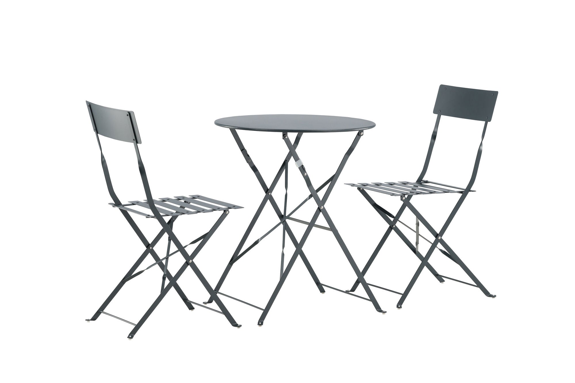 Venture Home Marseille Foldable steel bistro set  - Dark grey
