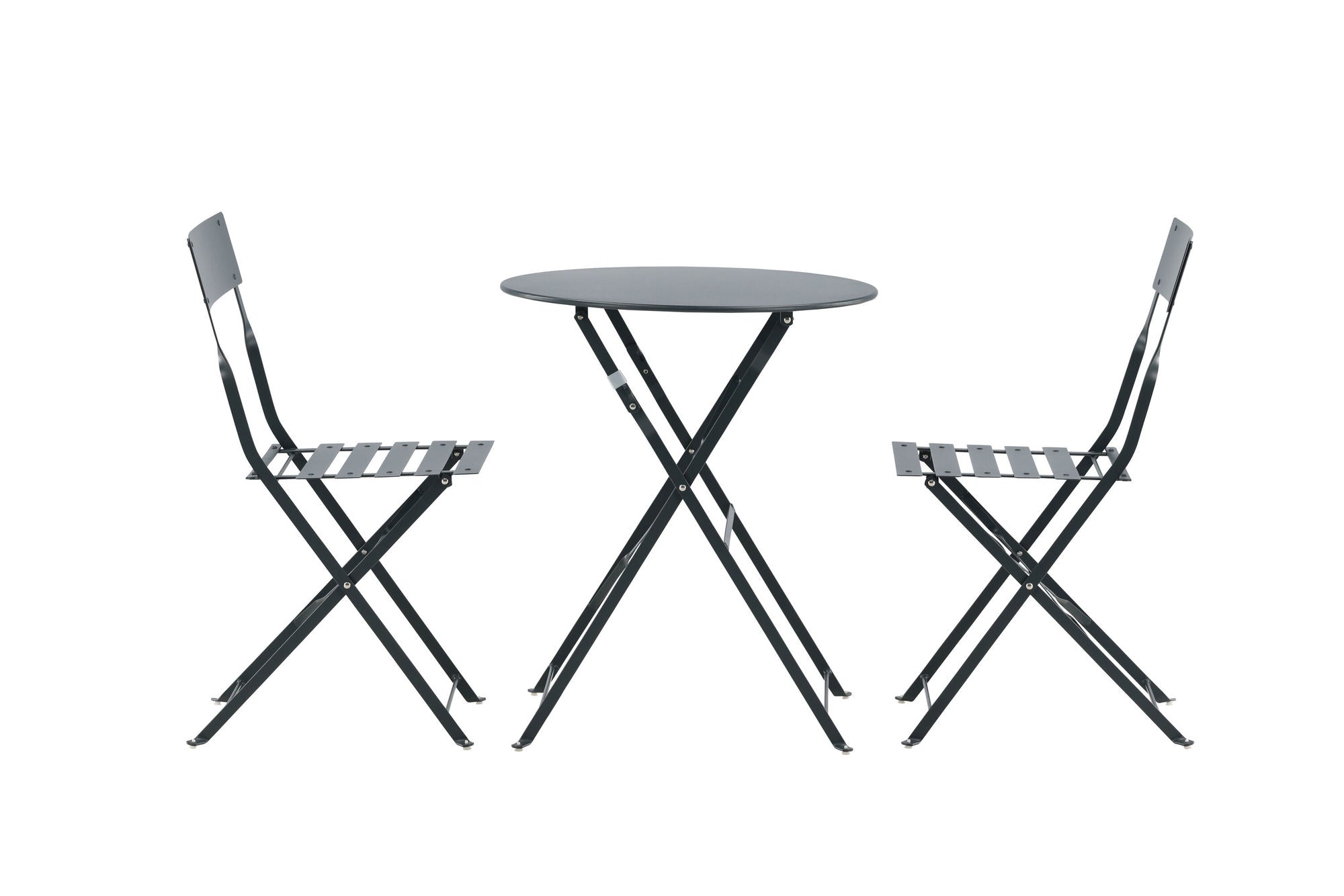 Venture Home Marseille Foldable steel bistro set  - Dark grey