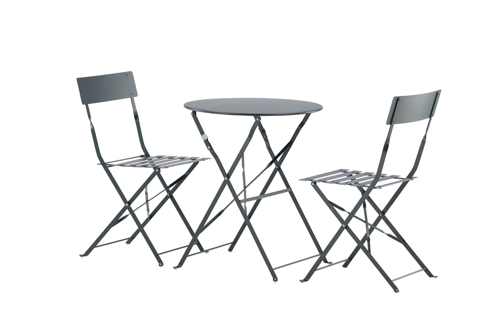 Venture Home Marseille Foldable steel bistro set  - Dark grey
