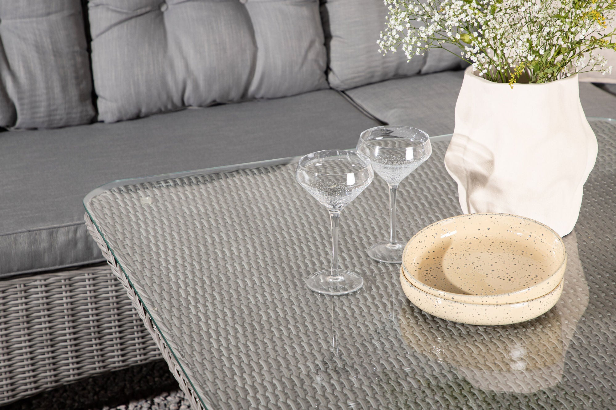 Venture Home Washington hjørne Sofa - Grey / Grey cushions