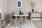 Venture Home Polar Matbord - Ek-Look / Vit- 180*90*H75 +Mace Matstol - Ek-Look / Mellangrå _6