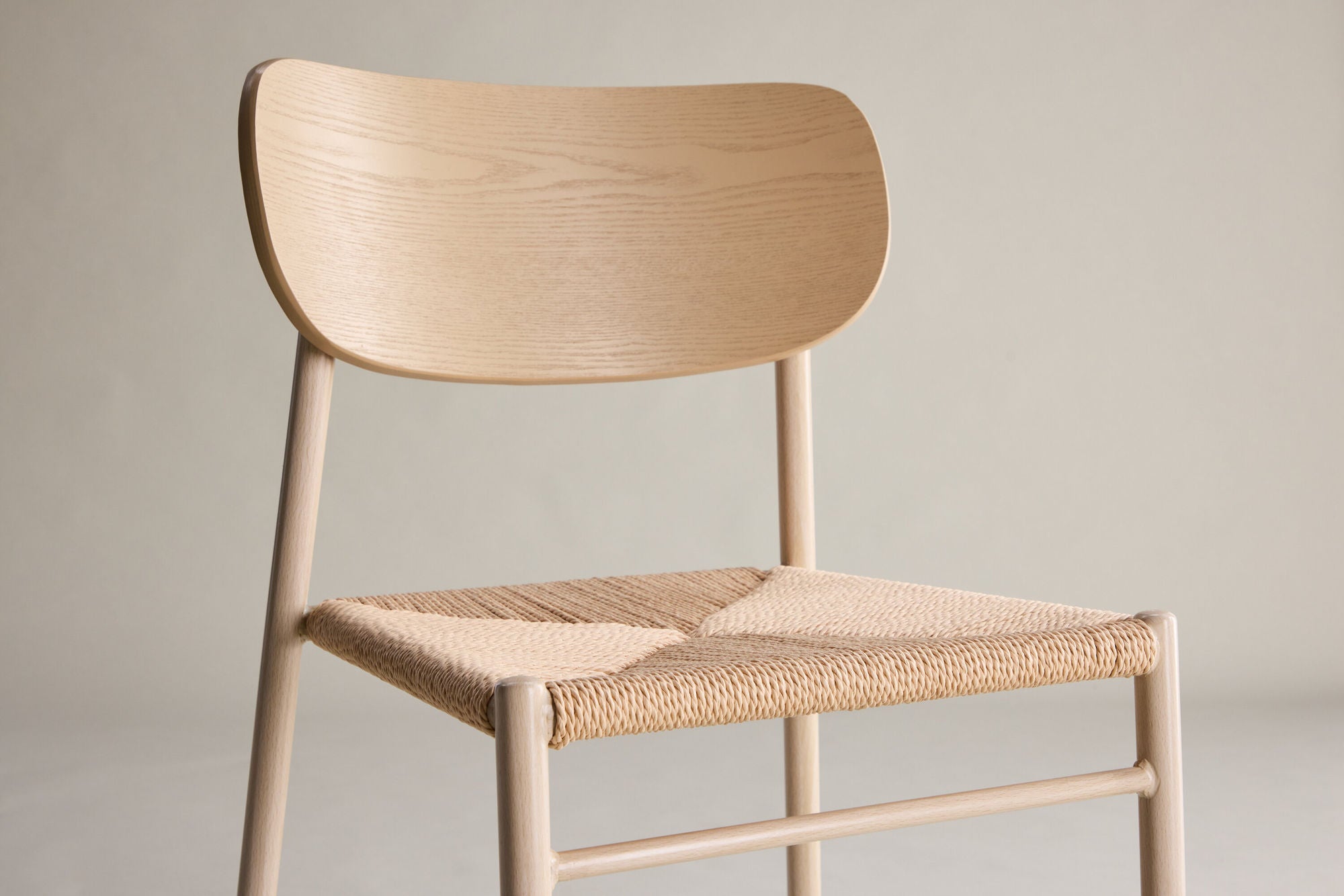 Venture Home Polly Spisebordsstol - Whitewash / Beige Nature rope