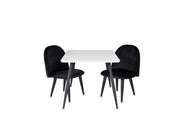 Venture Home Polar spisebord 80*60 XXS - White / Black +Velvet Spisebordsstol XXS - Black Velvet _2