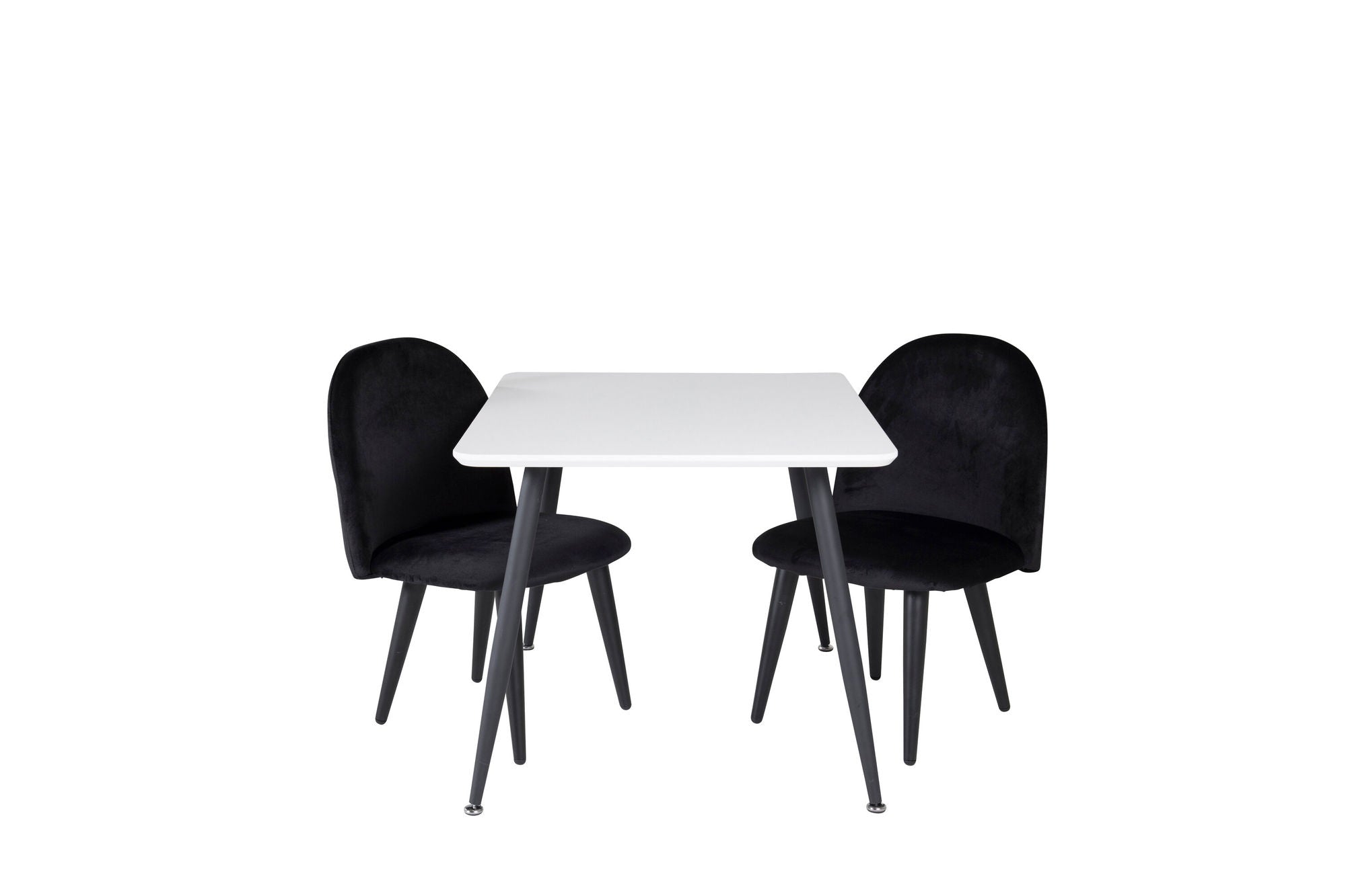 Venture Home Polar spisebord 80*60 XXS - White / Black +Velvet Spisebordsstol XXS - Black Velvet _2