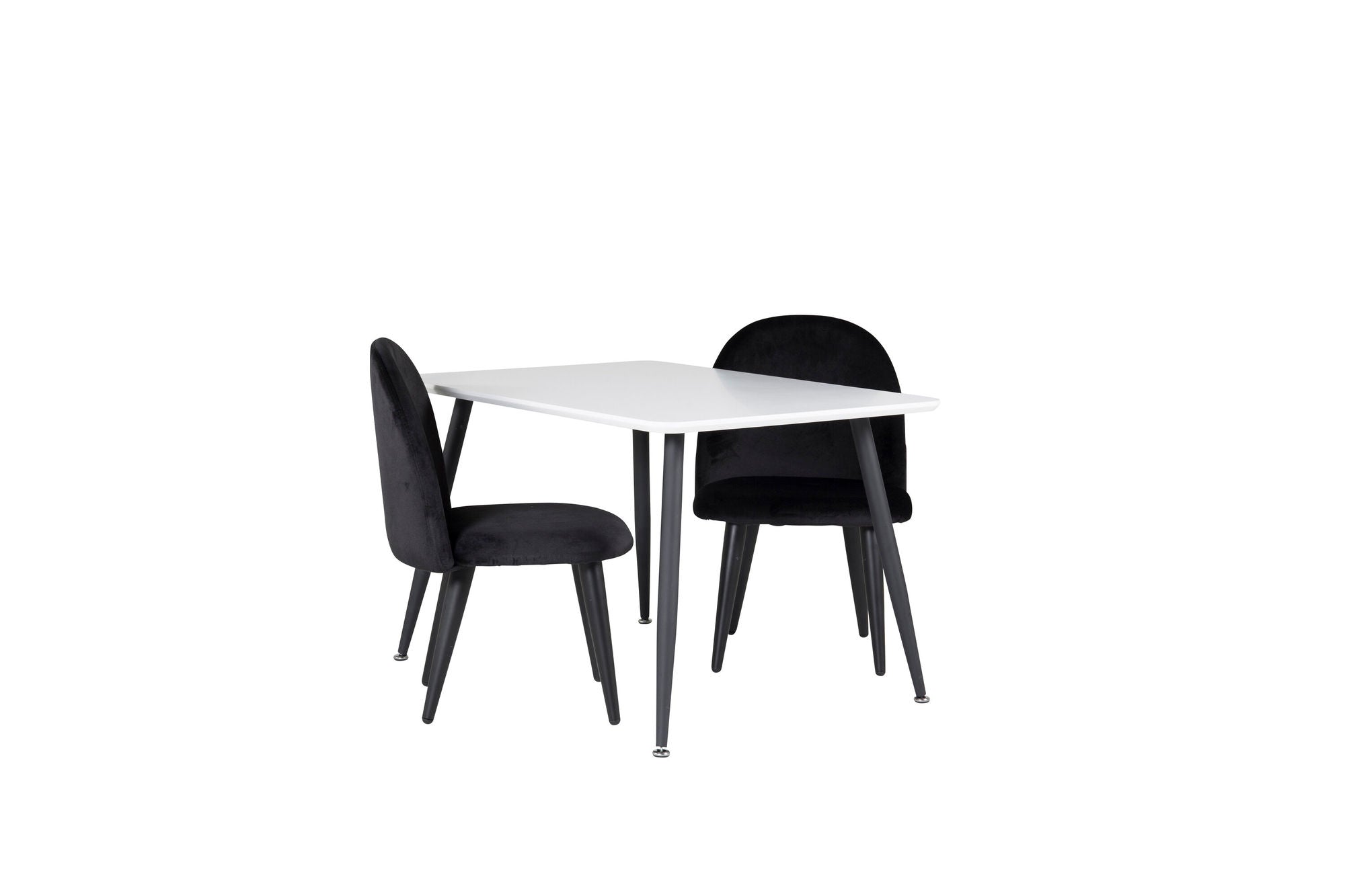 Venture Home Polar spisebord 80*60 XXS - White / Black +Velvet Spisebordsstol XXS - Black Velvet _2