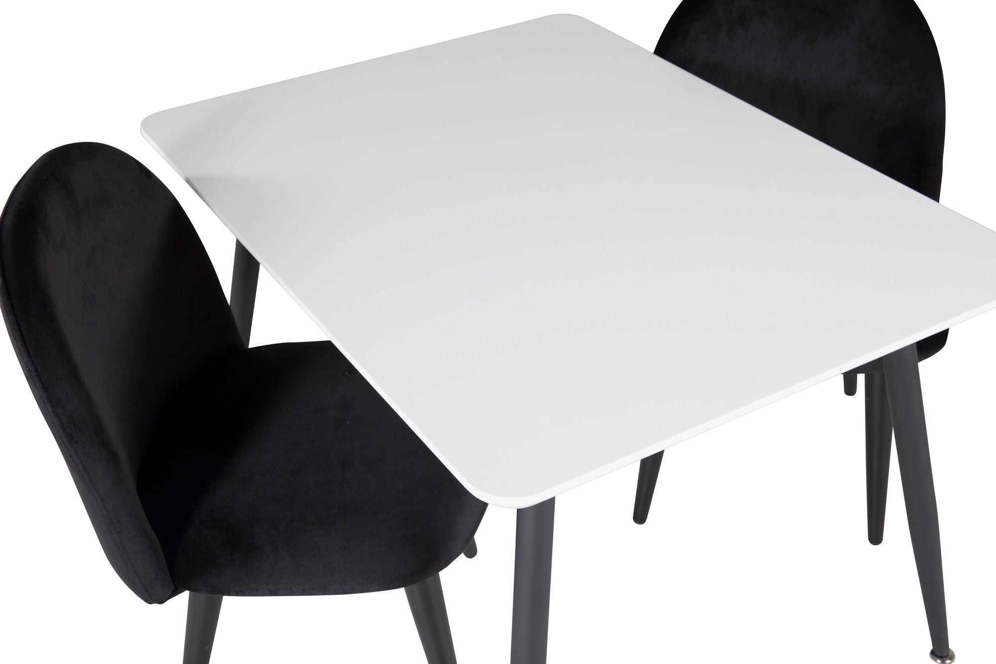 Venture Home Polar spisebord 80*60 XXS - White / Black +Velvet Spisebordsstol XXS - Black Velvet _2
