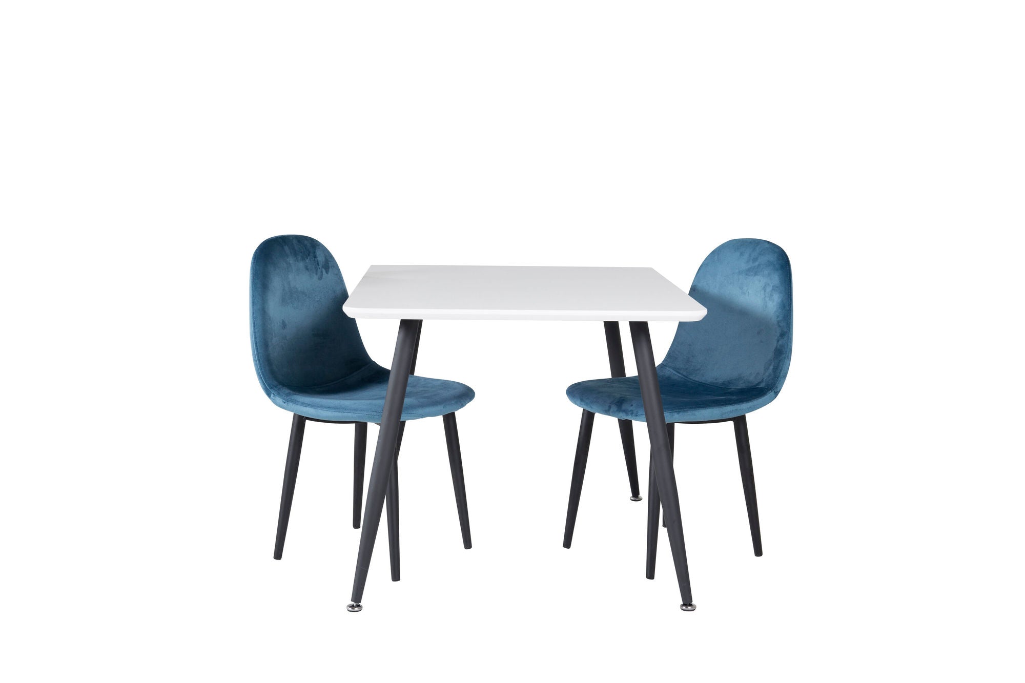 Venture Home Polar spisebord 80*60 XXS - White / Black +Polar dining stol XXS - Blue Velvet _2