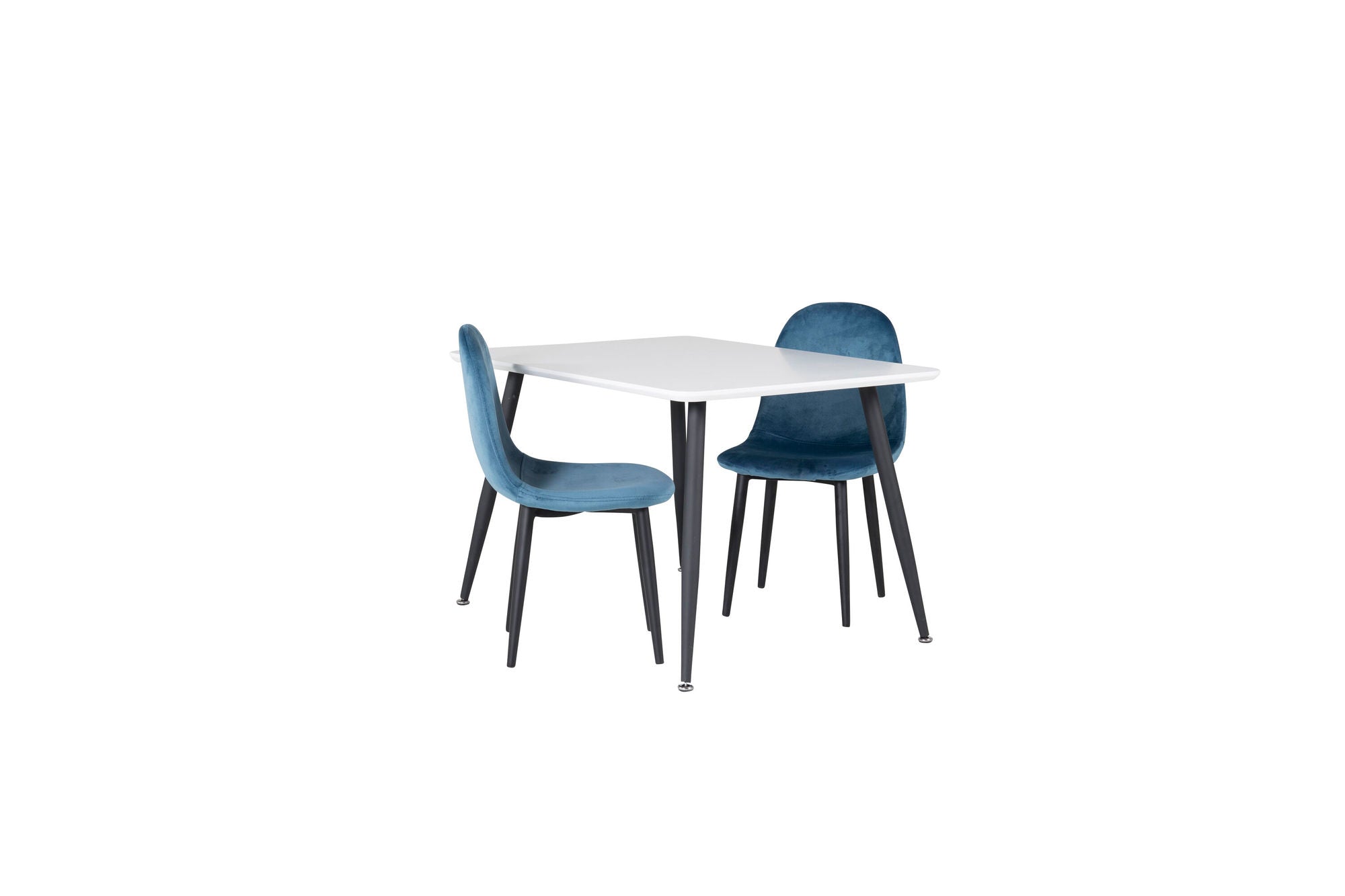 Venture Home Polar spisebord 80*60 XXS - White / Black +Polar dining stol XXS - Blue Velvet _2