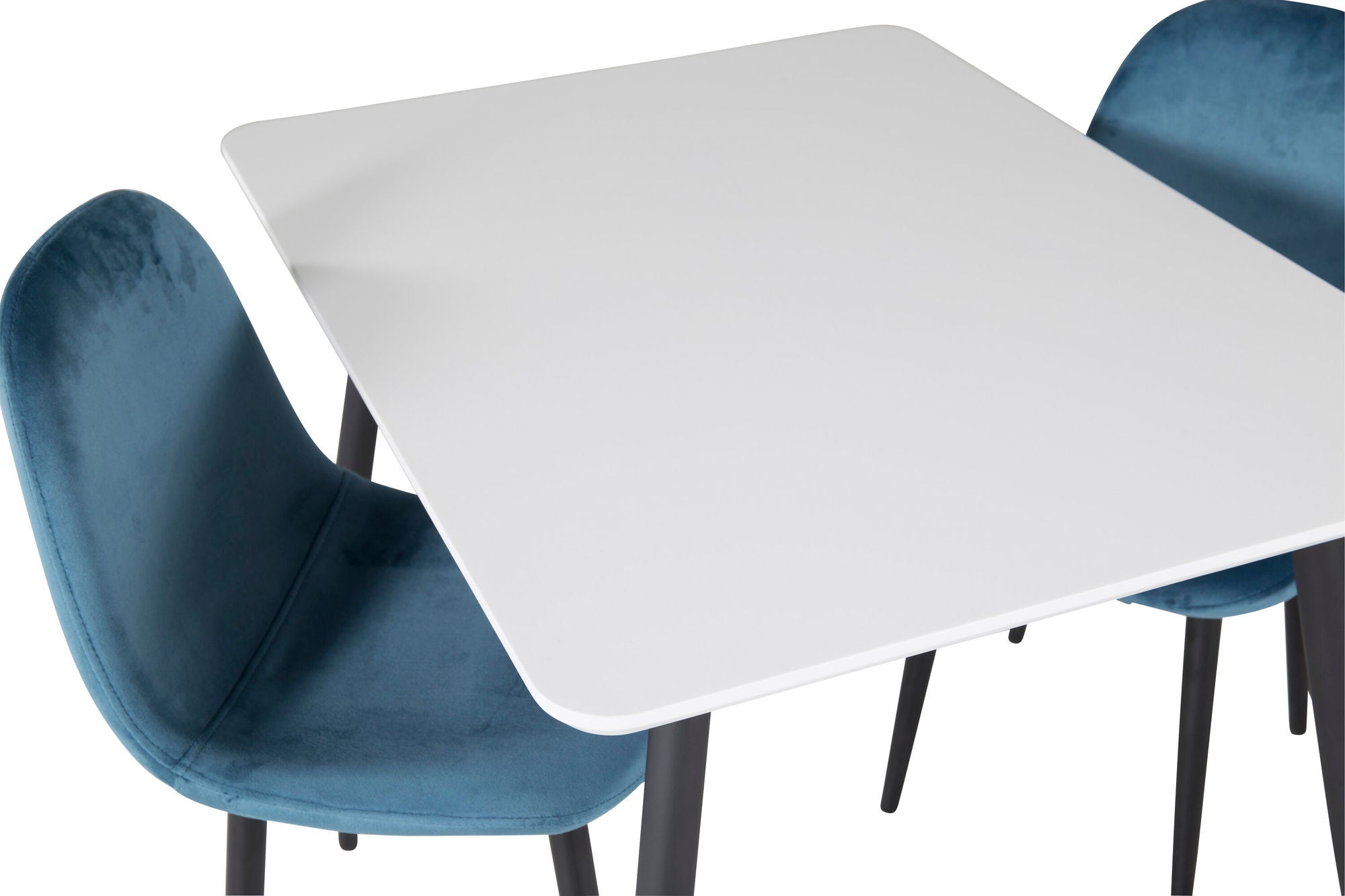 Venture Home Polar spisebord 80*60 XXS - White / Black +Polar dining stol XXS - Blue Velvet _2