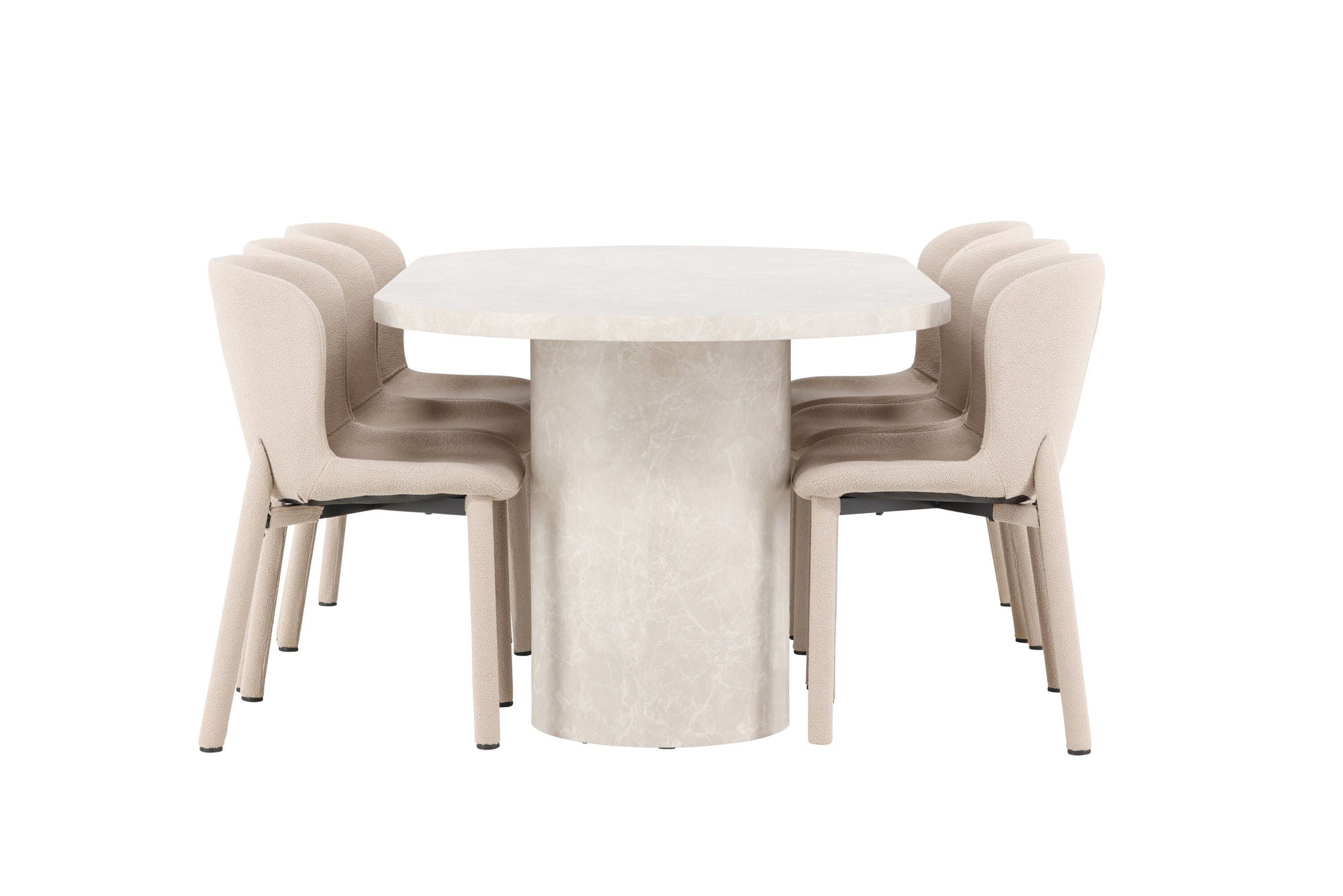 Venture Home Narvik bord - Beige with 6 Astoria stol - Beige