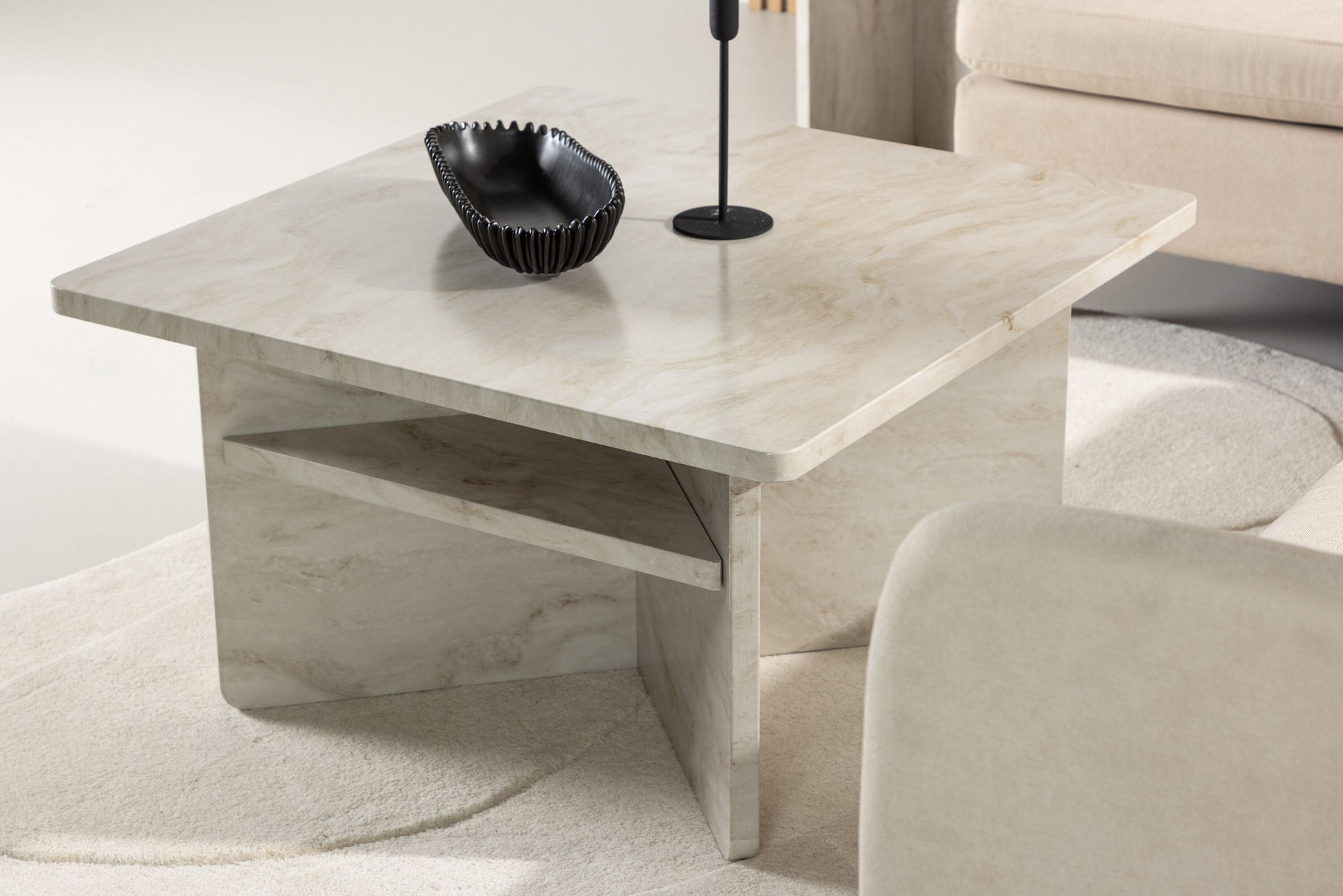 Venture Home Ålesund Coffe bord 75*75 - Marble look /