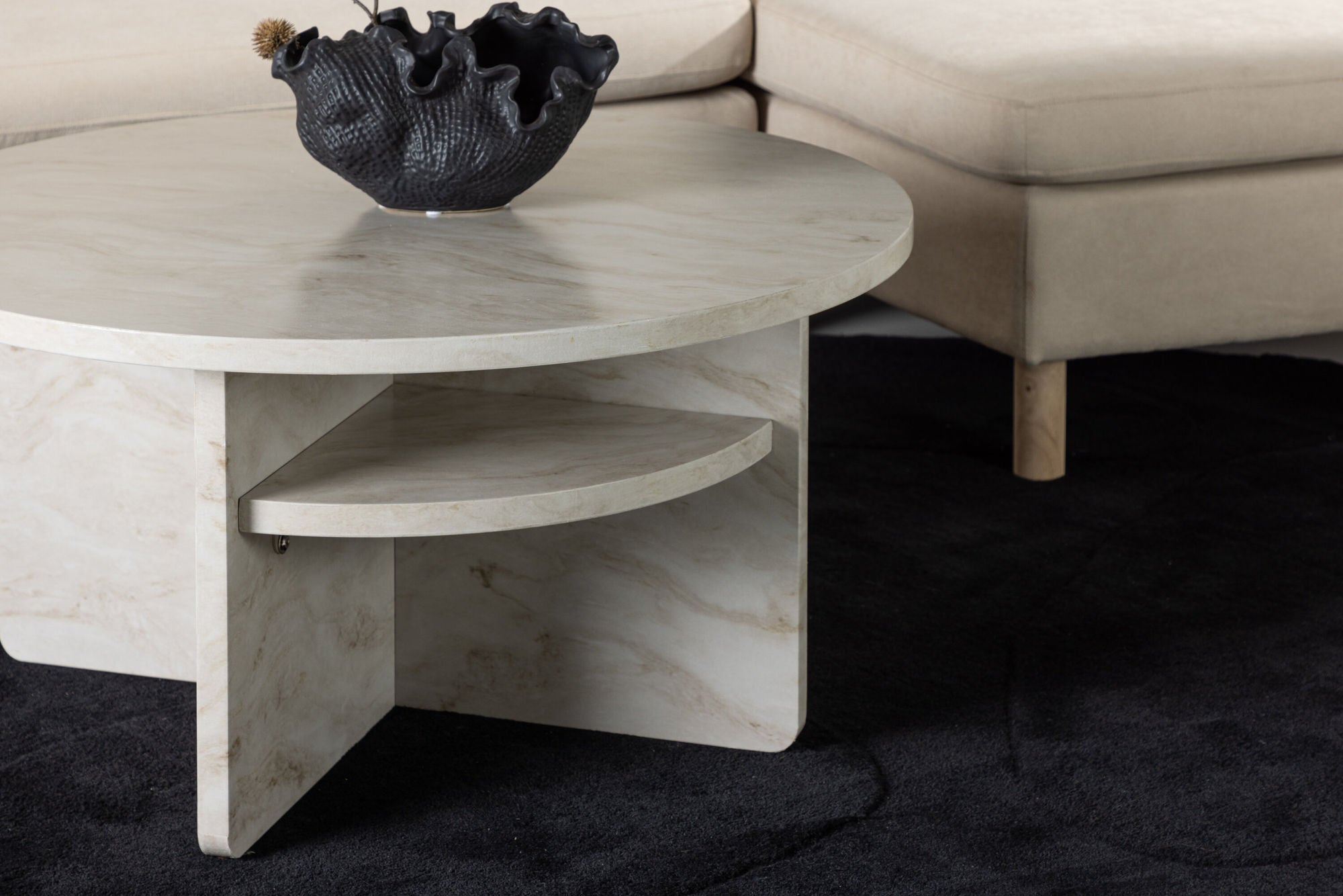 Venture Home Ålesund Coffe bord φ85 - Marble look /