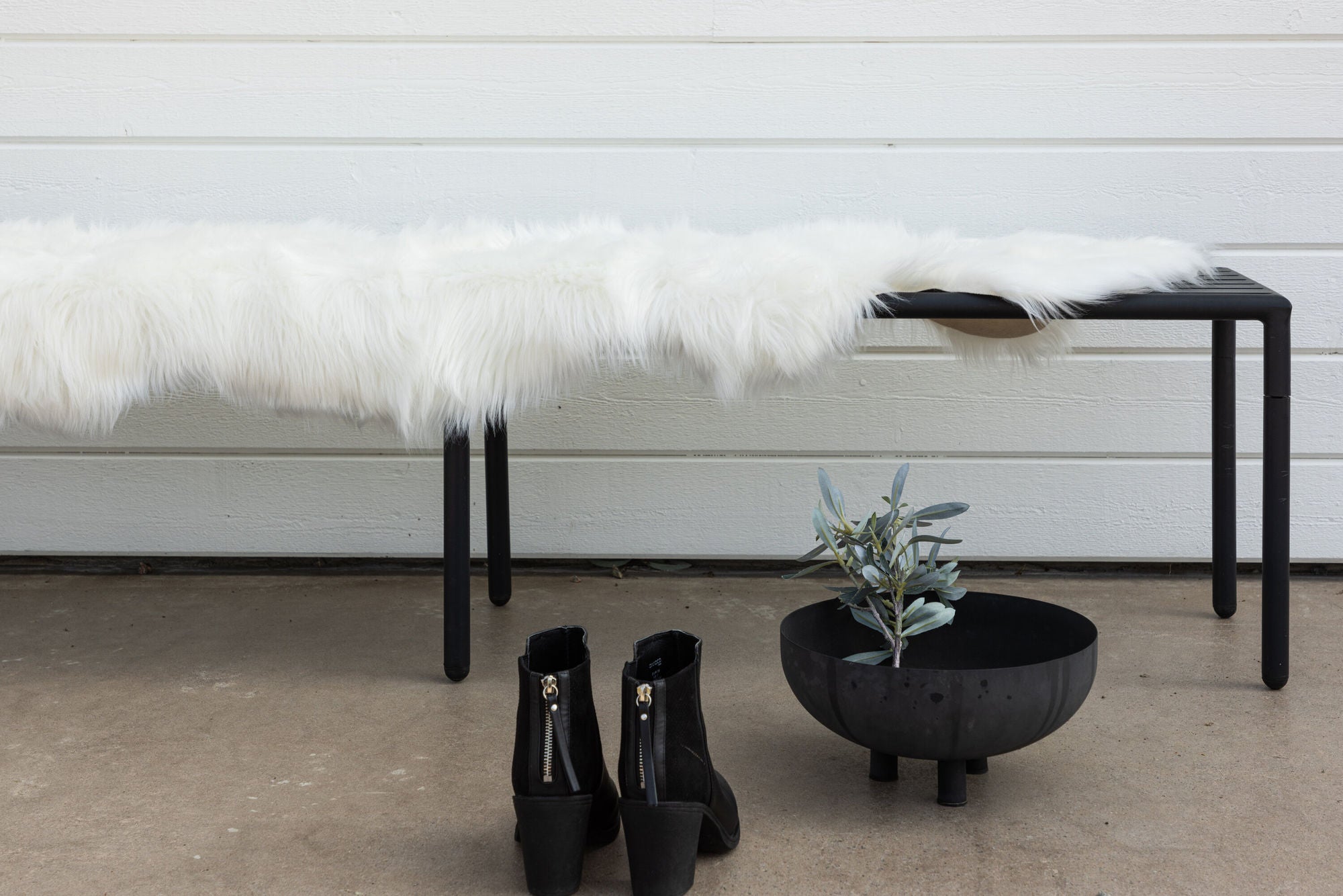 Venture Home Katy Polyester Fake Fur - 180*55-  -Pläd-White