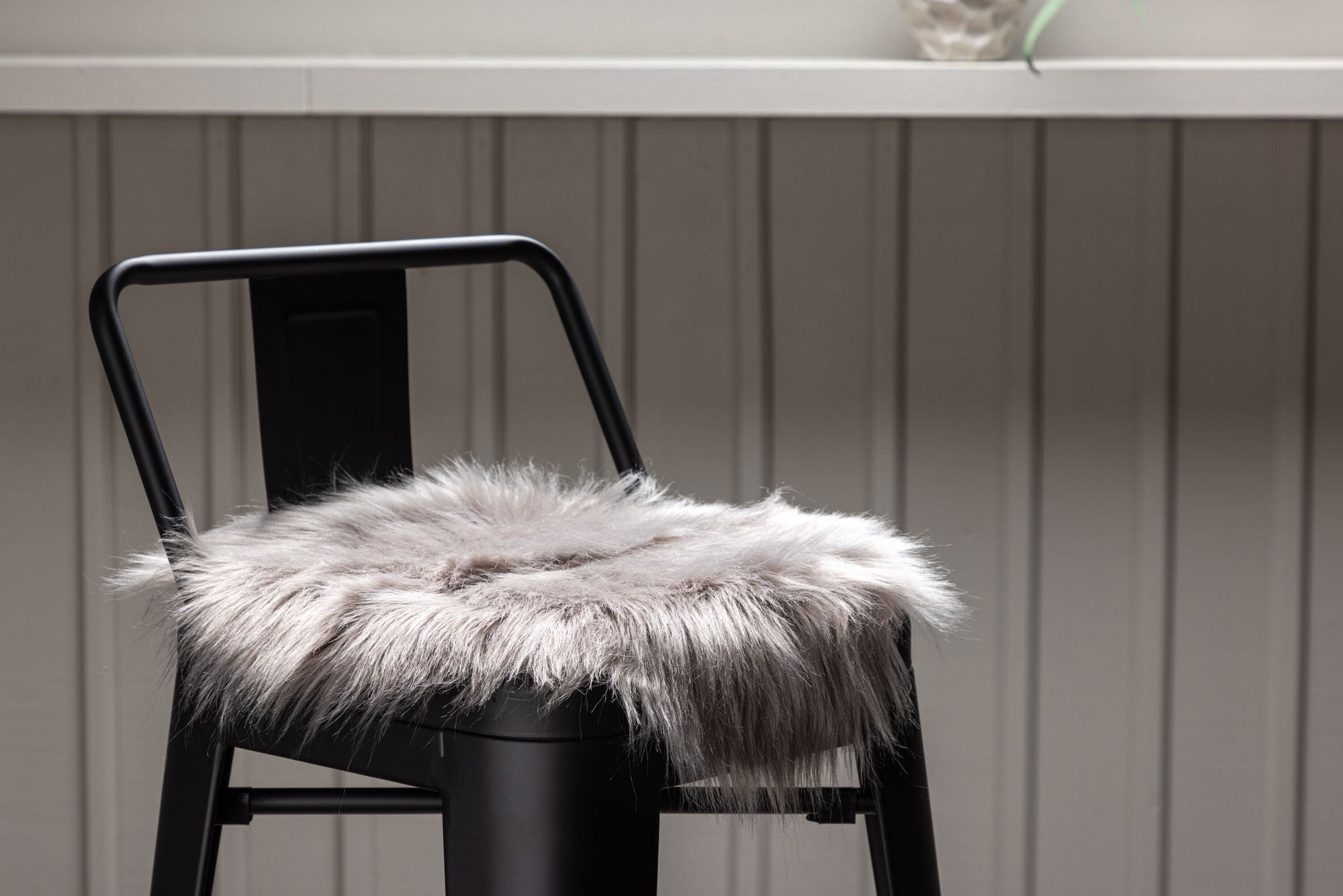 Venture Home Katy Polyester Fake Fur - 34*34- -rund-Grey