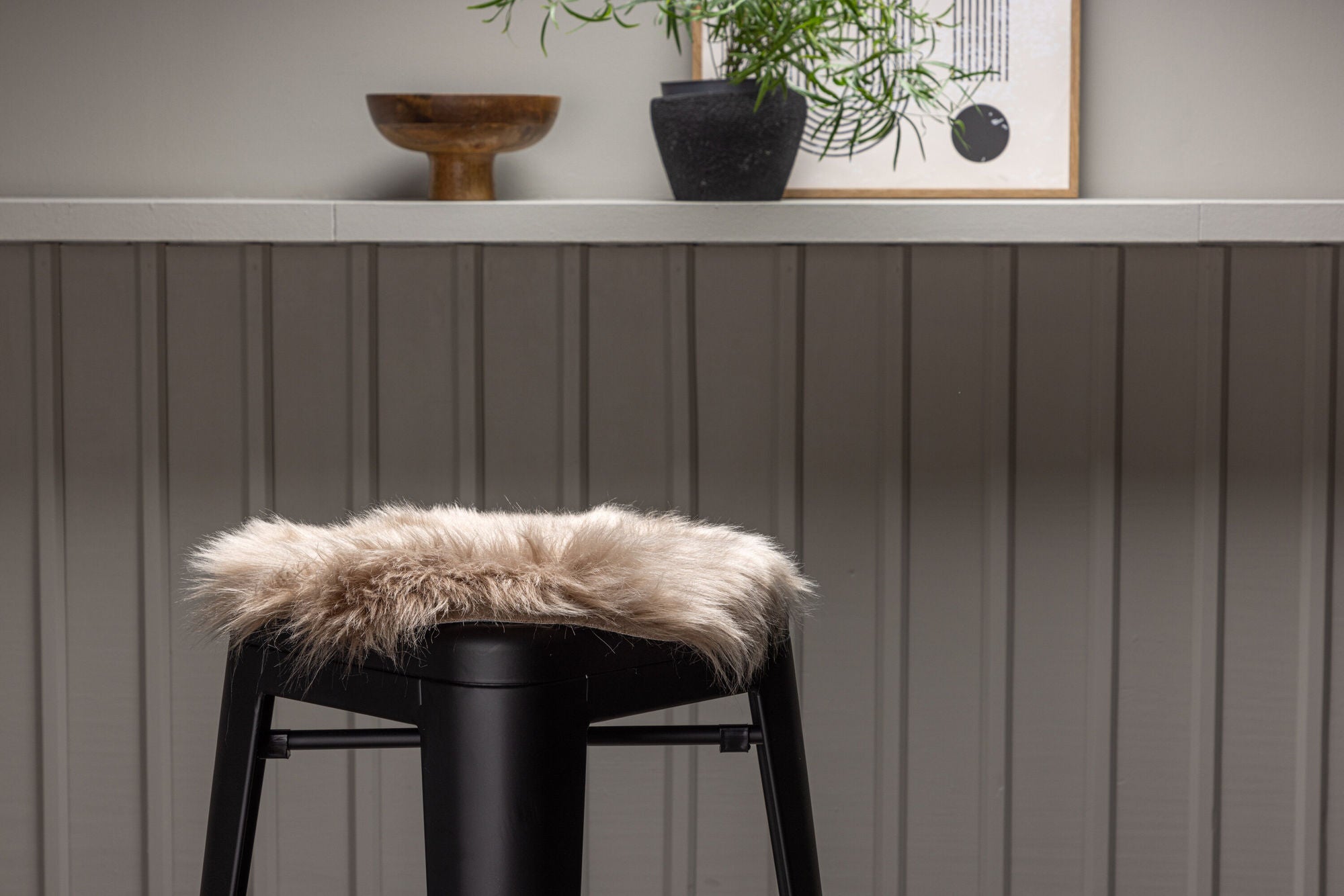 Venture Home Katy Polyester Fake Fur - 34*34- -rund-Brown