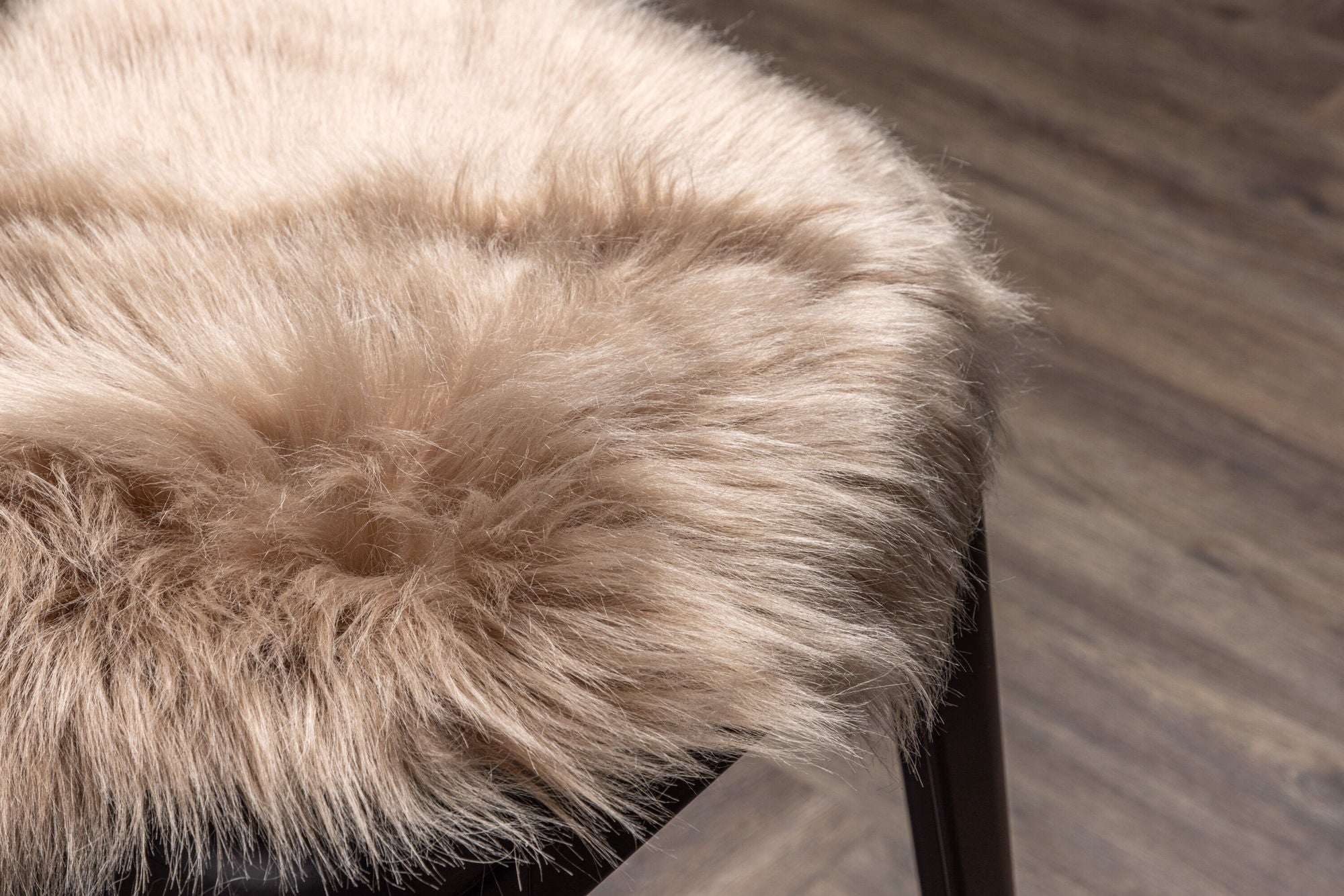 Venture Home Katy Polyester Fake Fur - 34*34- -rund-Brown