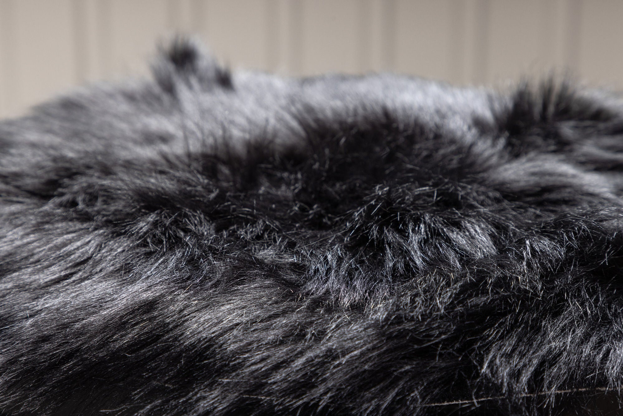 Venture Home Katy Polyester Fake Fur - 34*34- -rund-Black