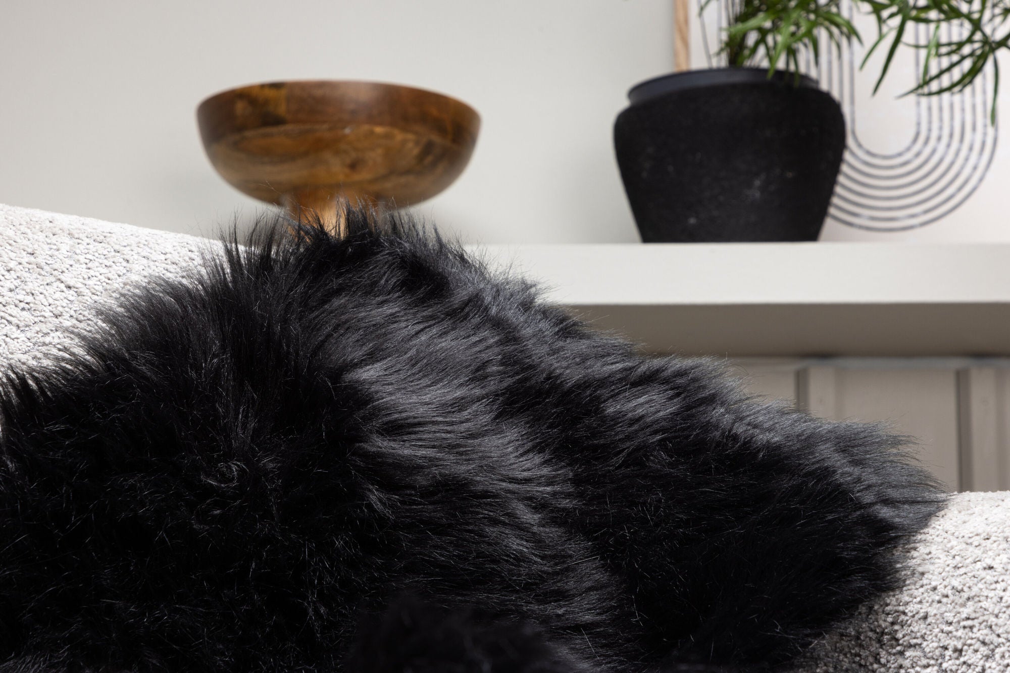 Venture Home Katy Polyester Fake Fur - 60*90-  -Rectangular-Black