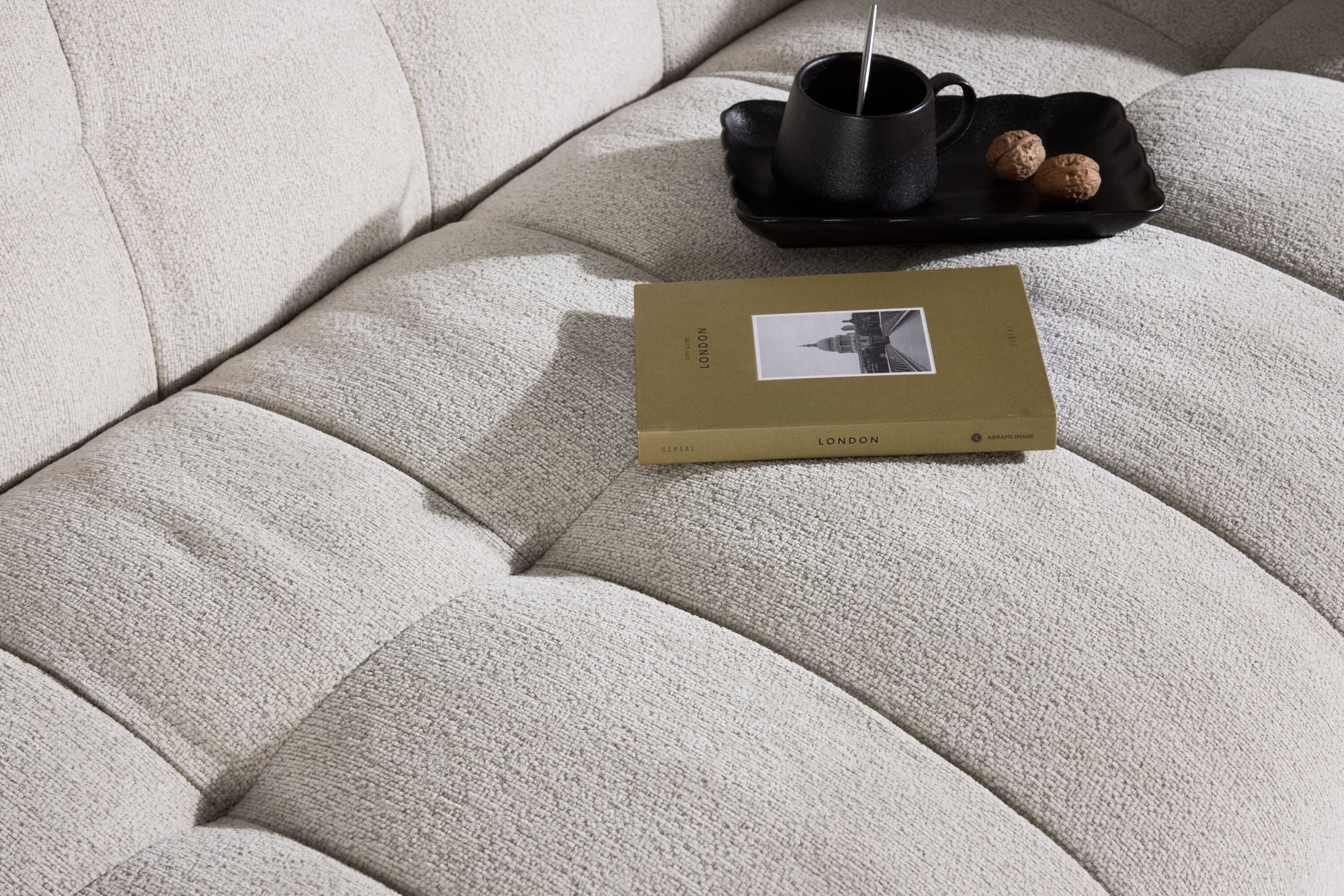 Venture Home Malou 3-Seat Sofa - Beige Fabric