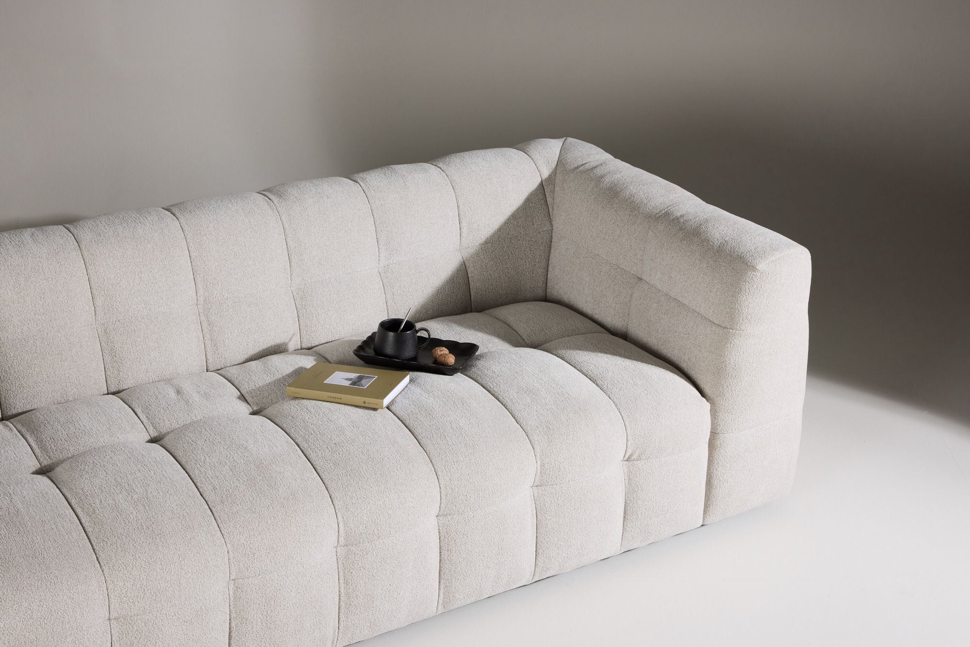 Venture Home Malou 3-Seat Sofa - Beige Fabric