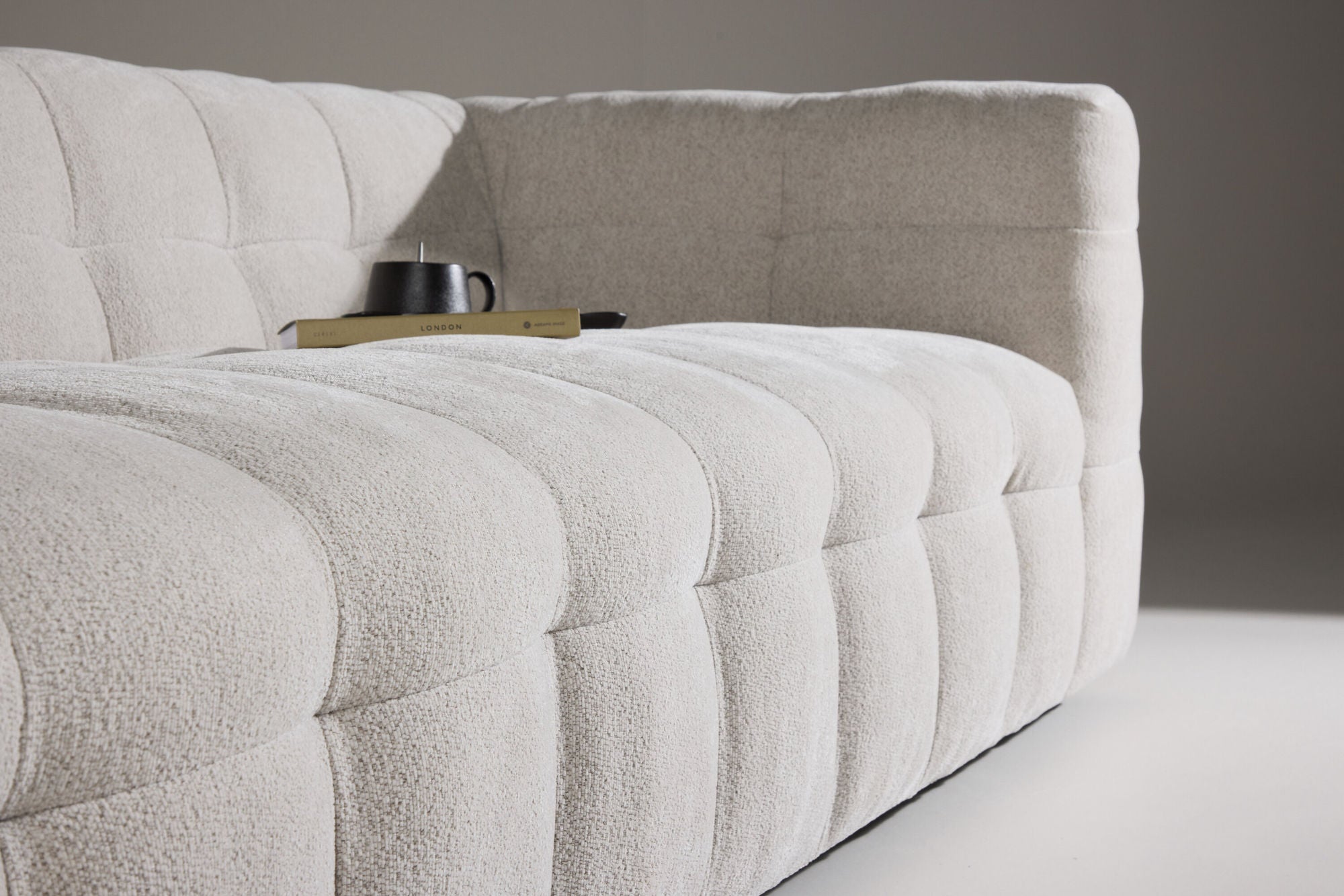 Venture Home Malou 3-Seat Sofa - Beige Fabric