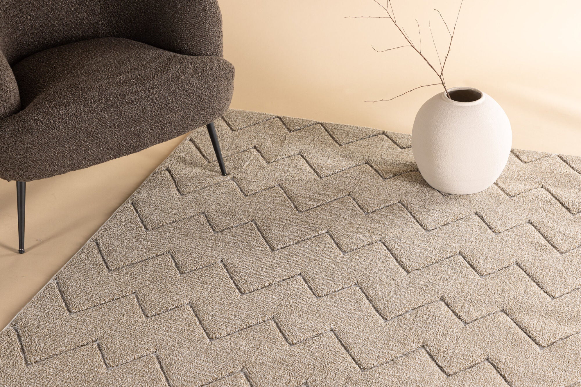 Venture Home Fia Polyester Shaggy - 230*160-  -Rectangular-Brown