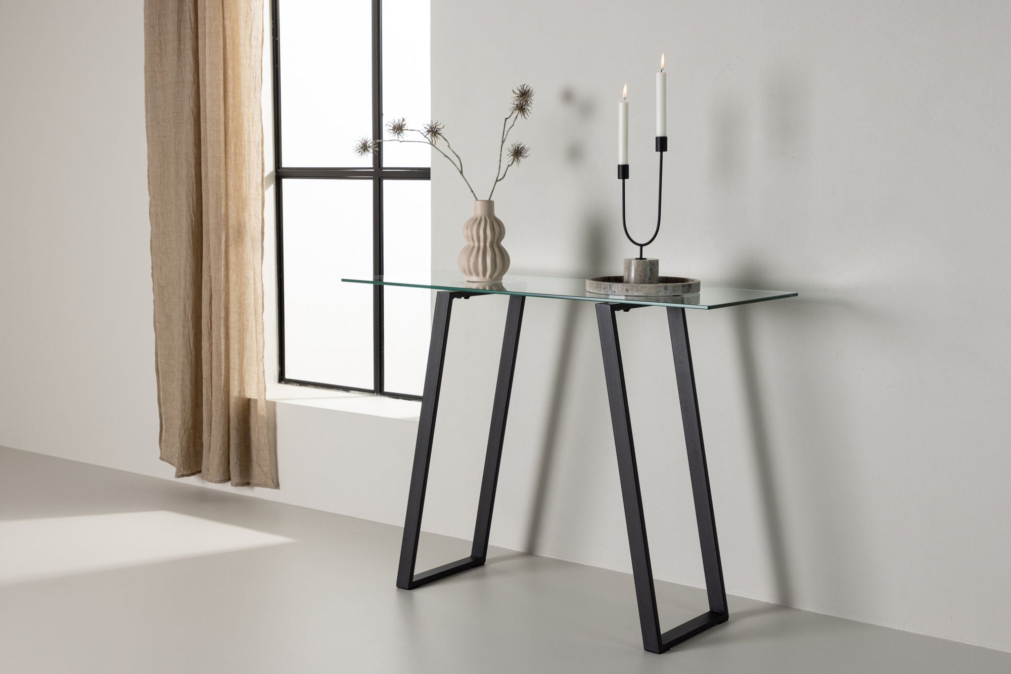 Venture Home Horten skrivebord - Chrome -silver / Clear glass Glass
