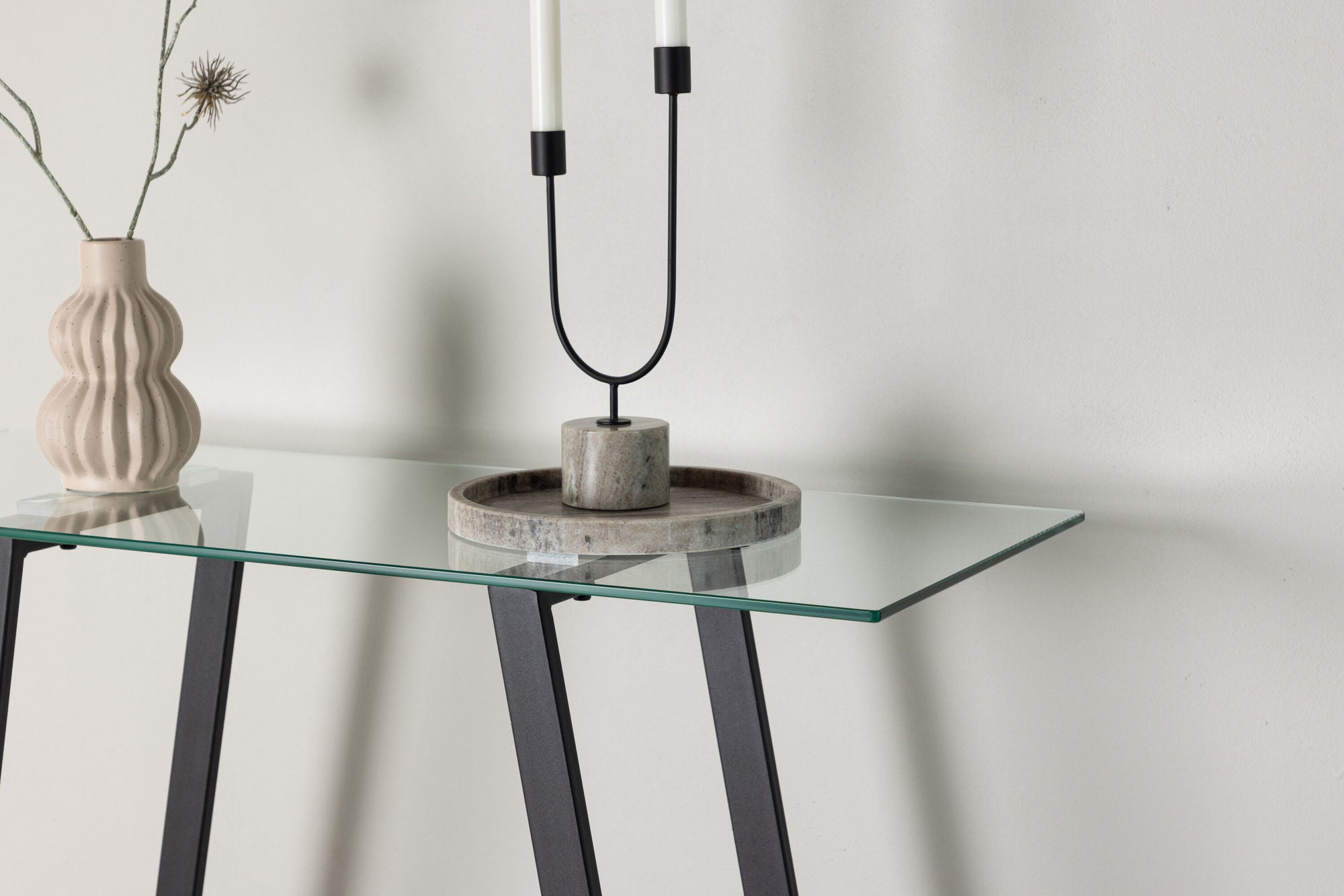Venture Home Horten skrivebord - Chrome -silver / Clear glass Glass