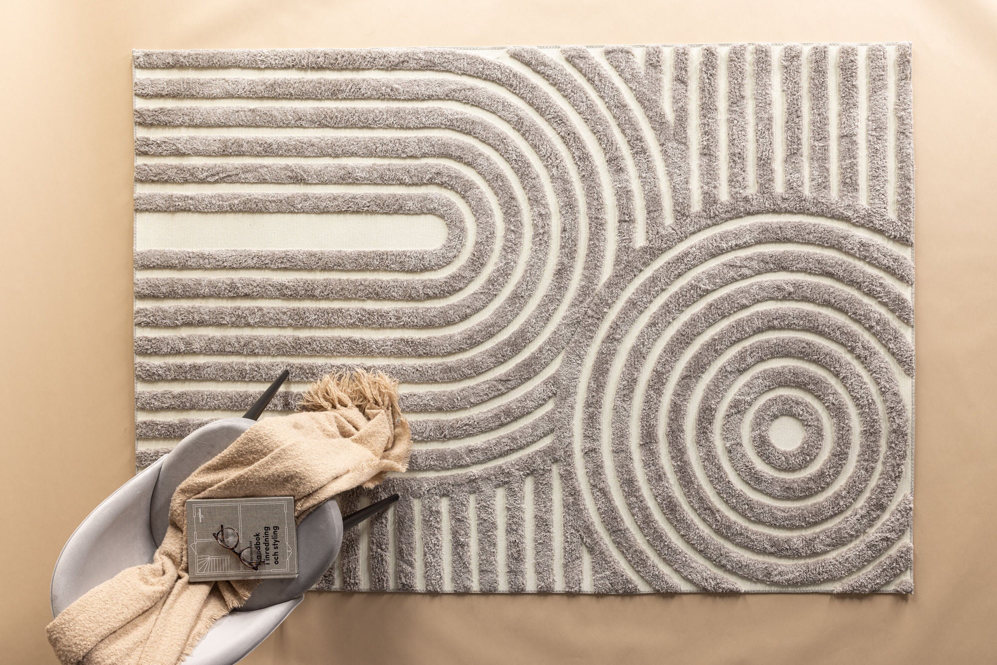 Venture Home Nikita  Poly-cotton Canvas - 290*200-  -Rectangular-Grey/White